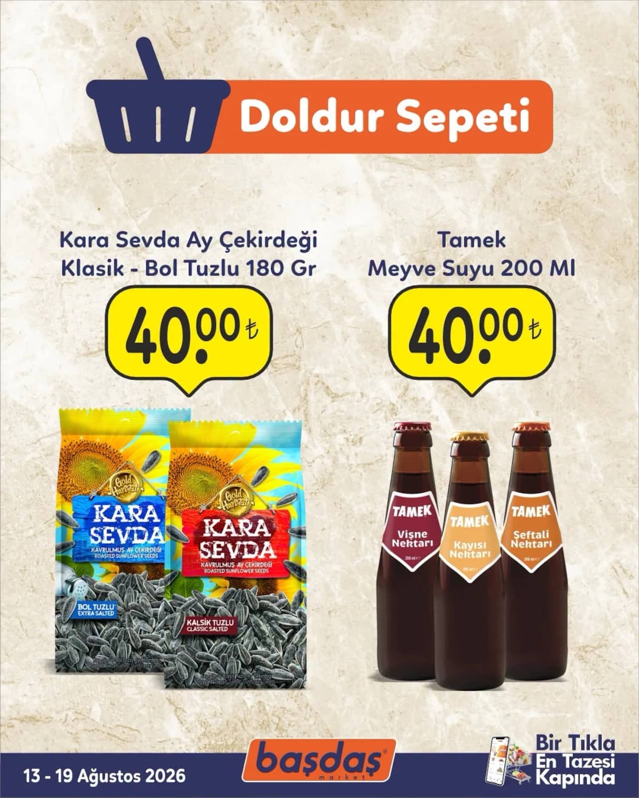 Başdaş Market - İndirim Broşürü 13 - 19 Ağustos 2026