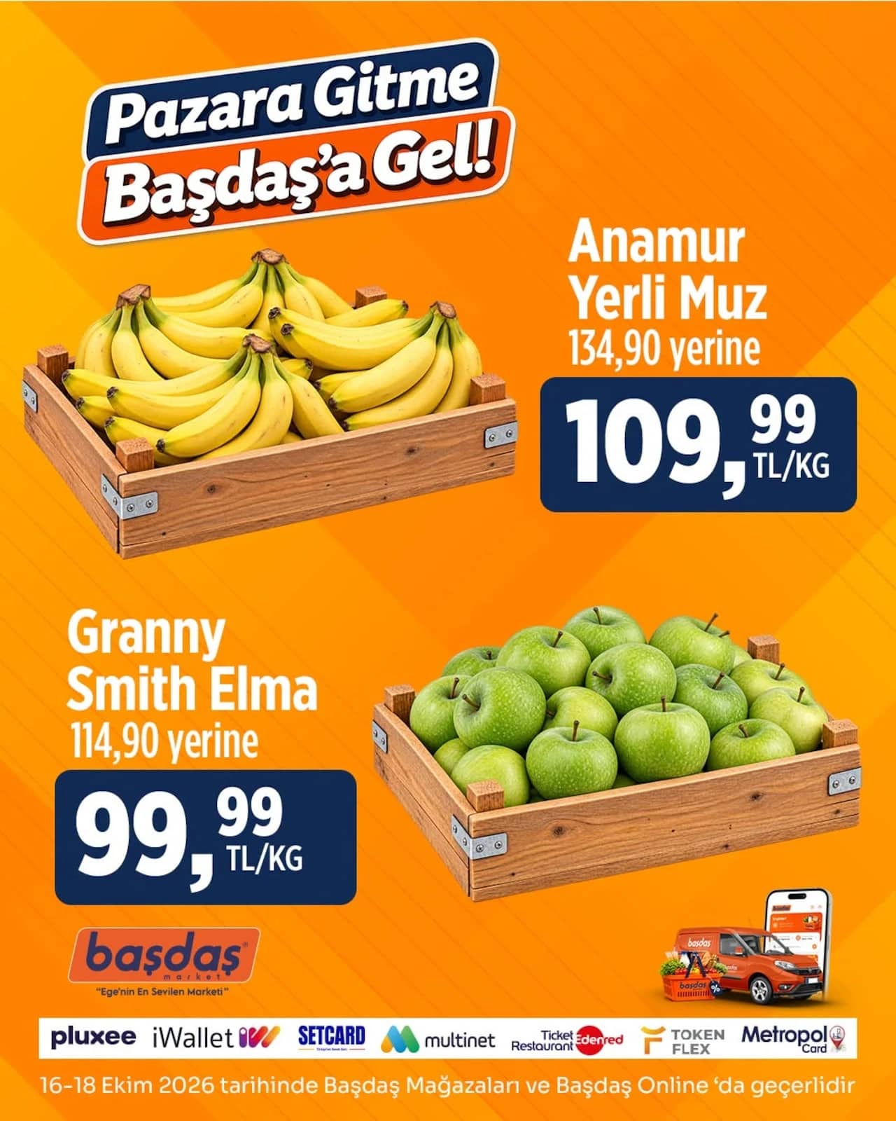 Başdaş Market - Manav İndirim Broşürü 16 - 18 Ekim 2026 - Sayfa 1