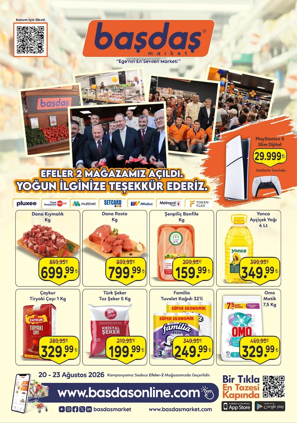 Başdaş Market - Efeler 2 Şubesine Özel İndirim Broşürü 20 - 23 Ağustos 2026 - Sayfa 1