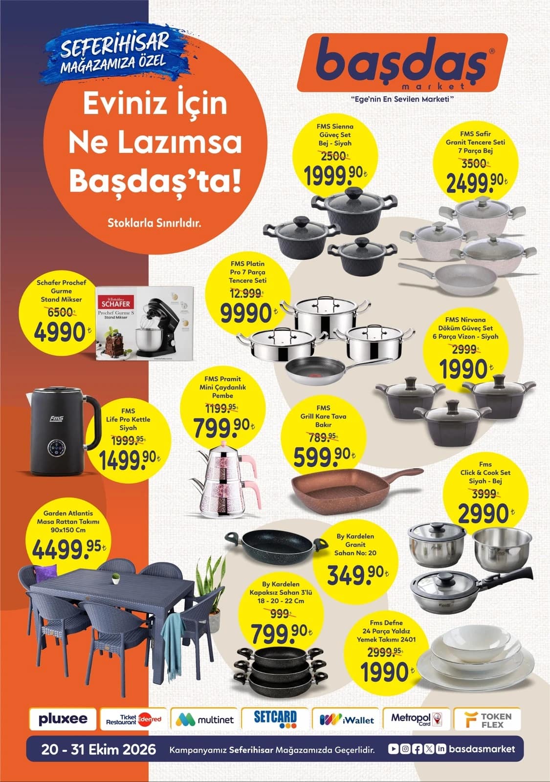 Başdaş Market - Seferihisar Şubesine Özel İndirim Broşürü 20 - 31 Ekim 2026 - Sayfa 1