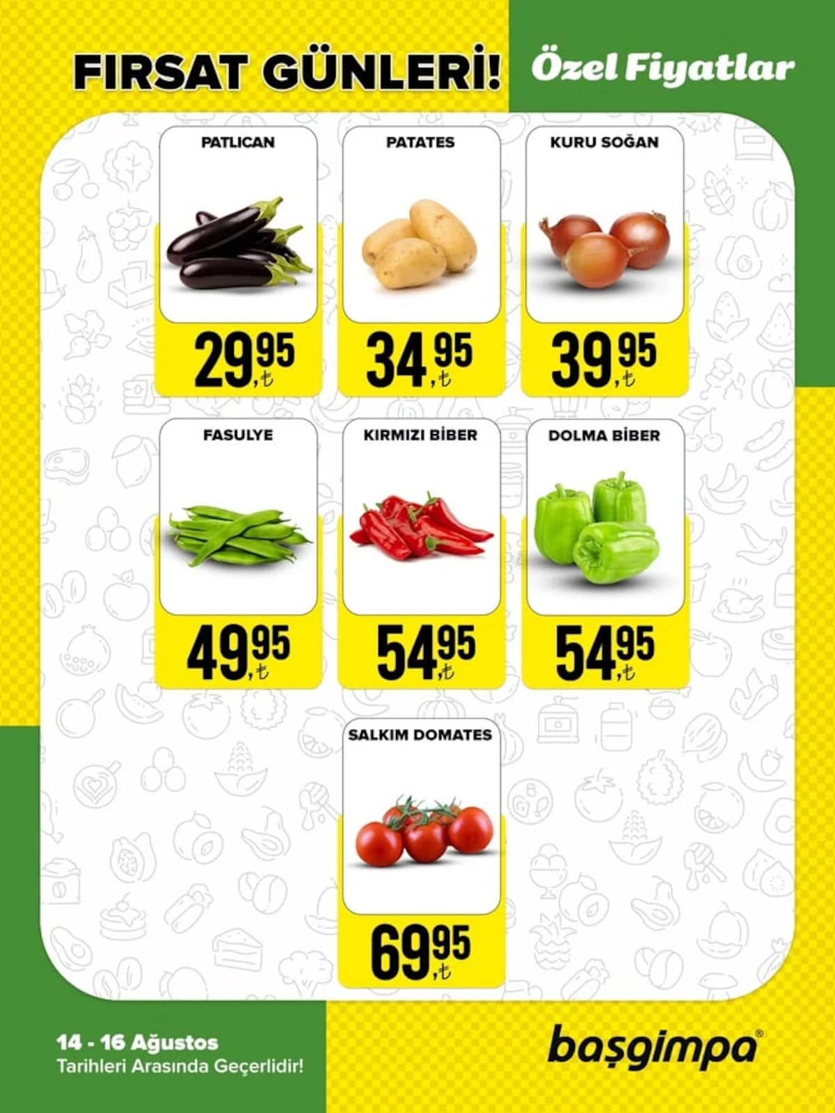 Başgimpa Market - Manav İndirim Broşürü 14 - 16 Ağustos 2026 - Sayfa 1
