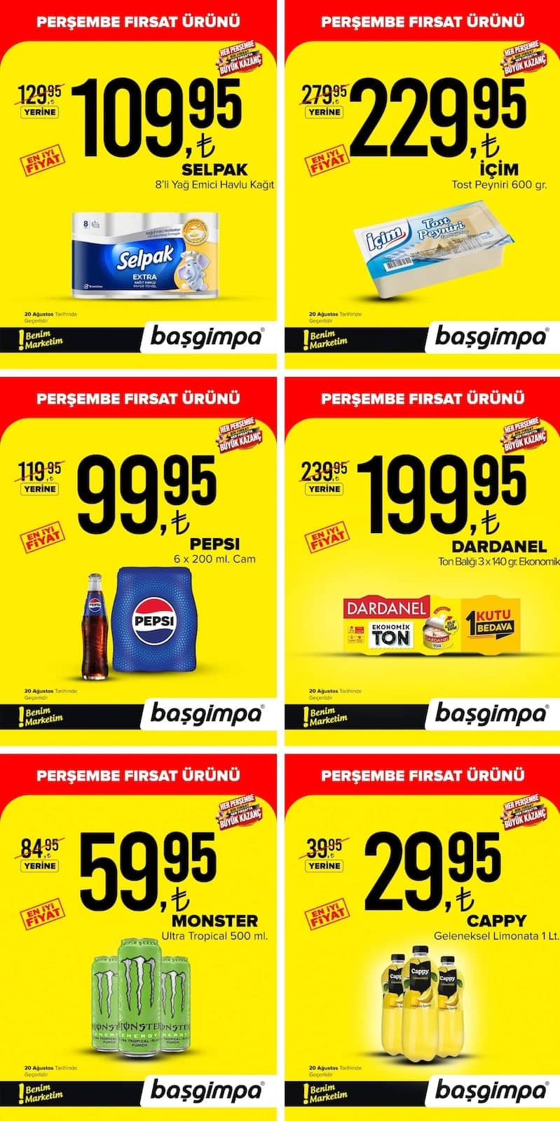Başgimpa Market - İndirim Broşürü 20 - 20 Ağustos 2026 - Sayfa 1