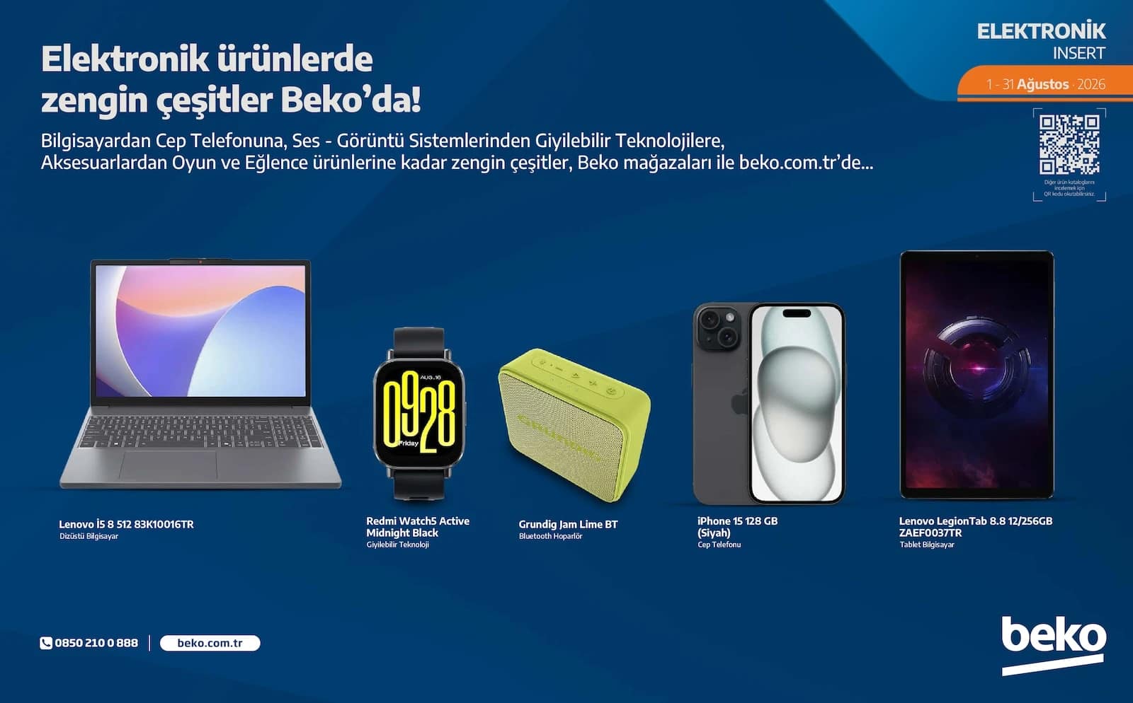 Beko - Elektronik Broşürü 01 - 31 Ağustos 2026 - Sayfa 1
