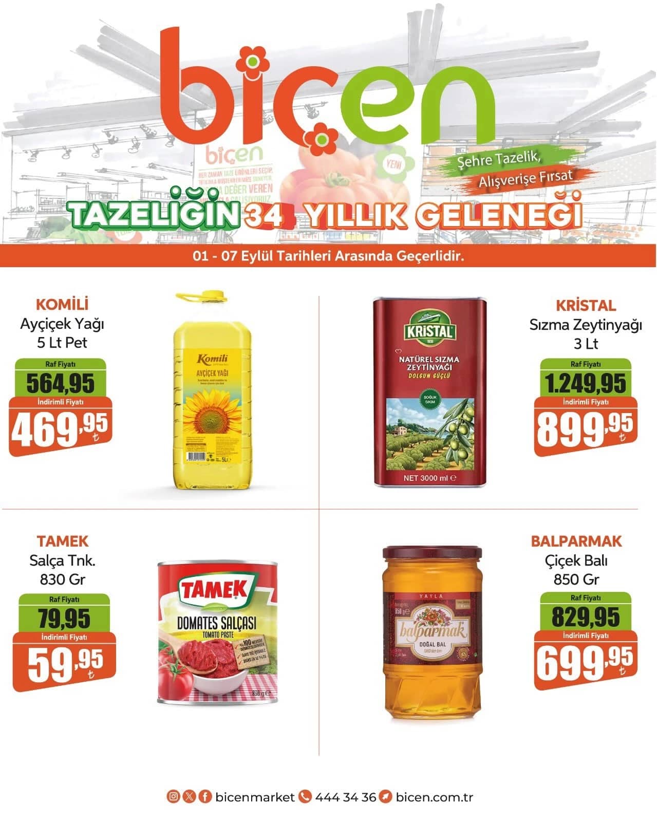 Biçen Market - İndirim Broşürü 01 - 07 Eylül 2026 - Sayfa 1
