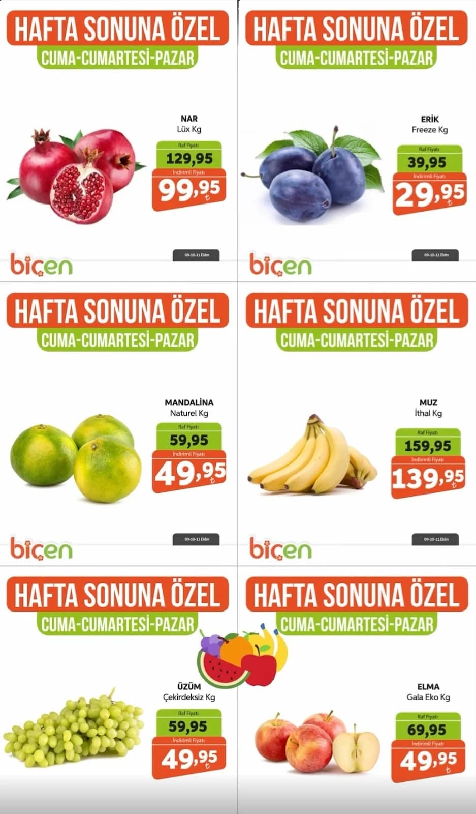 Biçen Market - Hafta Sonu İndirim Broşürü 09 - 11 Ekim 2026 - Sayfa 1