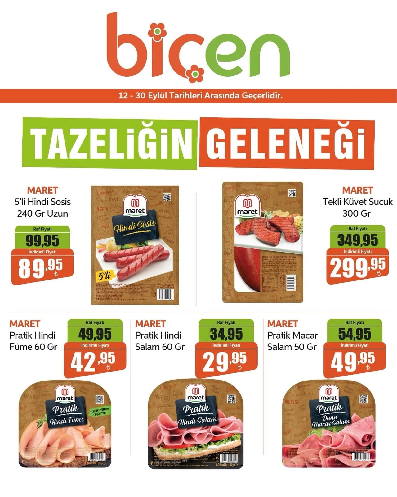 Biçen Market - İndirim Broşürü 12 - 30 Eylül 2026 - Sayfa 1