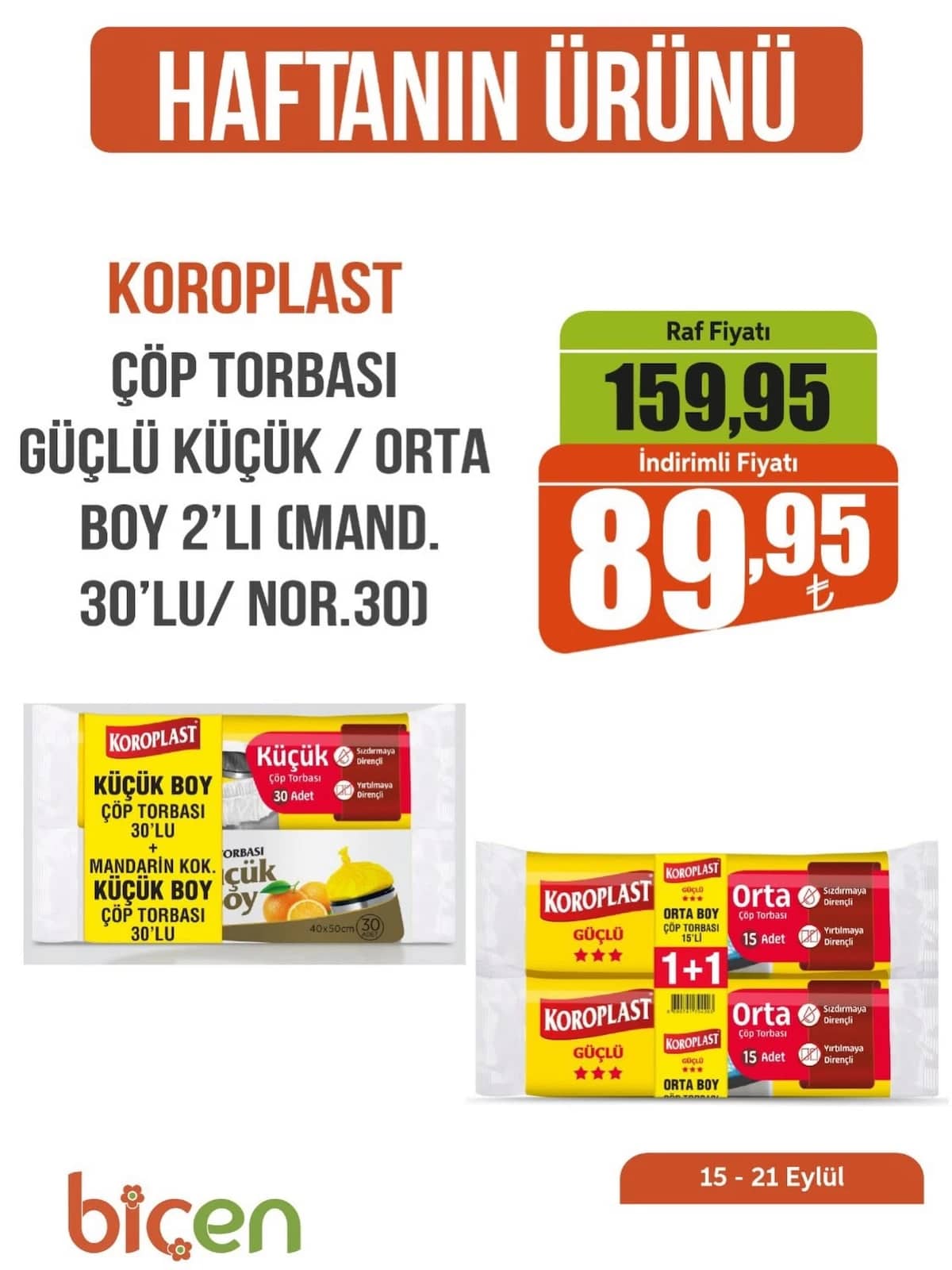 Biçen Market - Haftanın Ürünü 15 - 21 Eylül 2026 - Sayfa 1