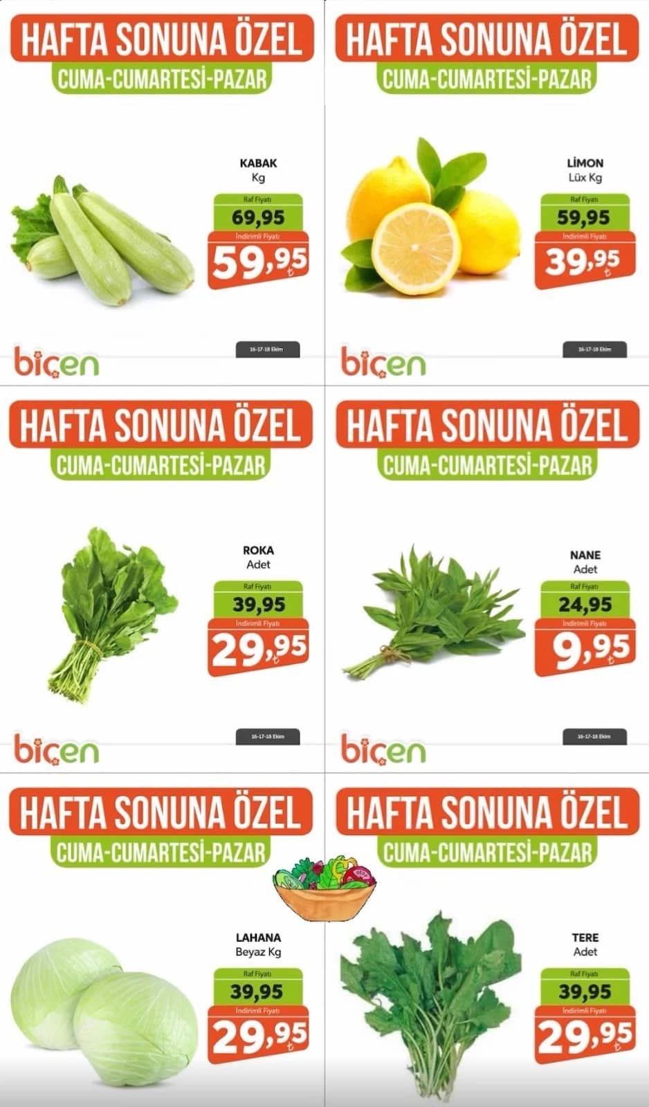 Biçen Market - Hafta Sonu İndirim Broşürü 16 - 18 Ekim 2026 - Sayfa 1