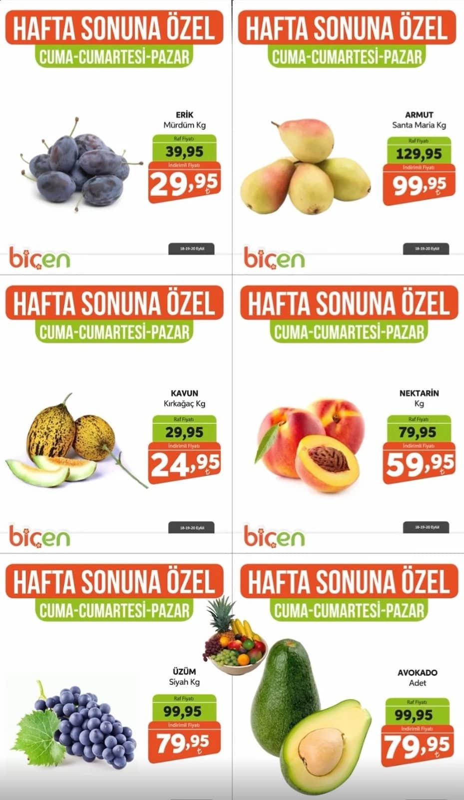 Biçen Market - Hafta Sonu İndirim Broşürü 18 - 20 Eylül 2026 - Sayfa 1