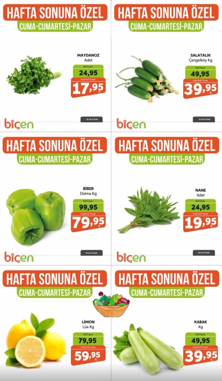 Biçen Market - Hafta Sonu İndirim Broşürü 25 - 27 Eylül 2026 - Sayfa 1