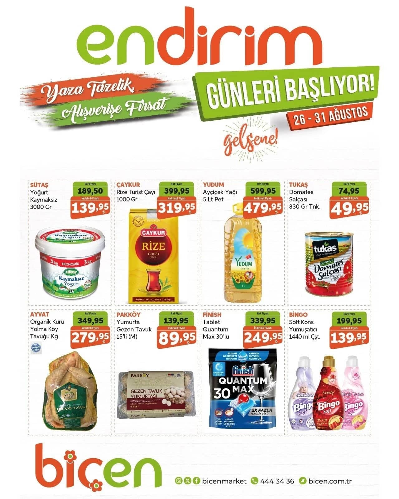Biçen Market - İndirim Broşürü 26 - 31 Ağustos 2026