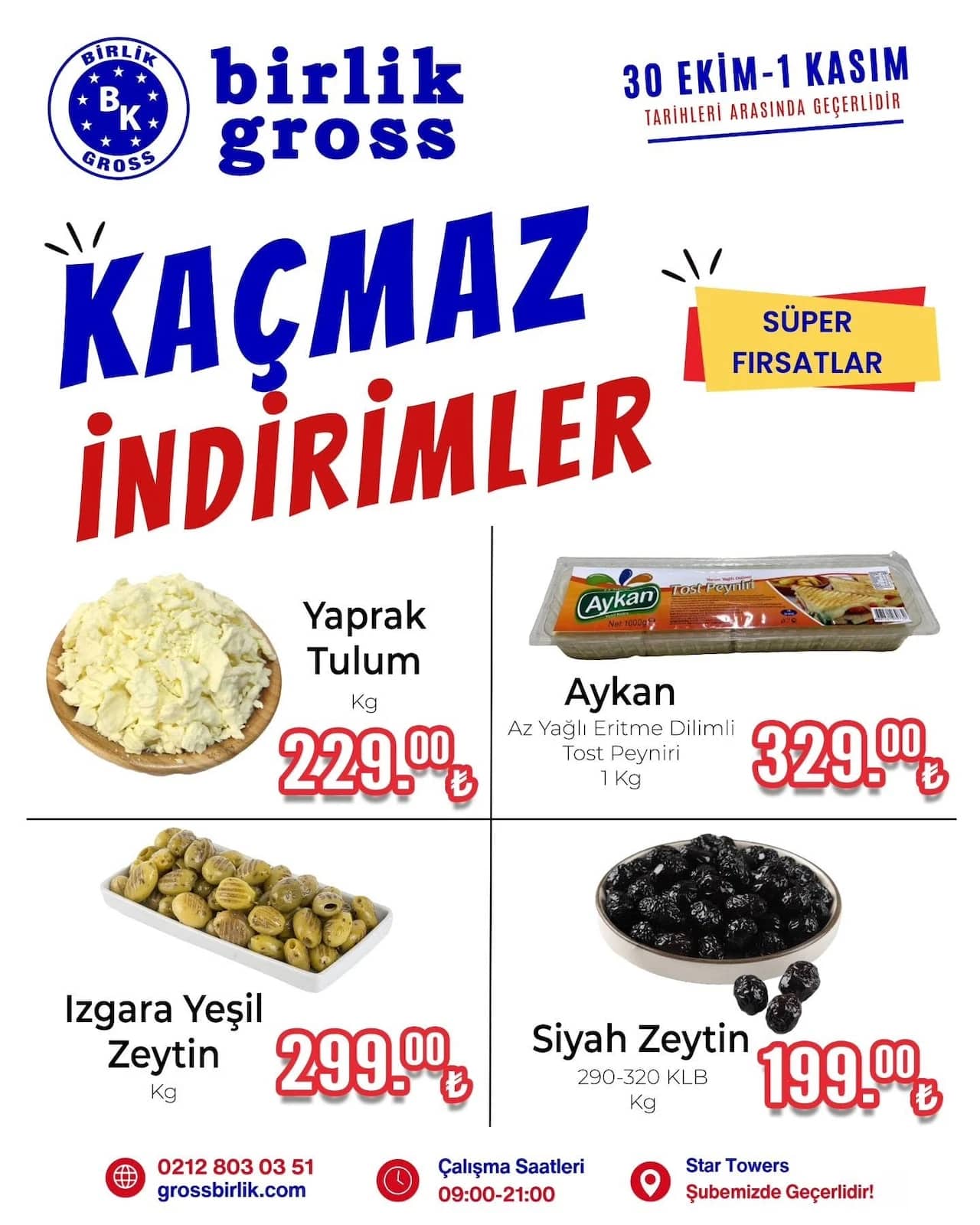 Birlik Gross - Star Towers Şubesine Özel İndirim Broşürü 30 Ekim - 01 Kasım 2026 - Sayfa 1