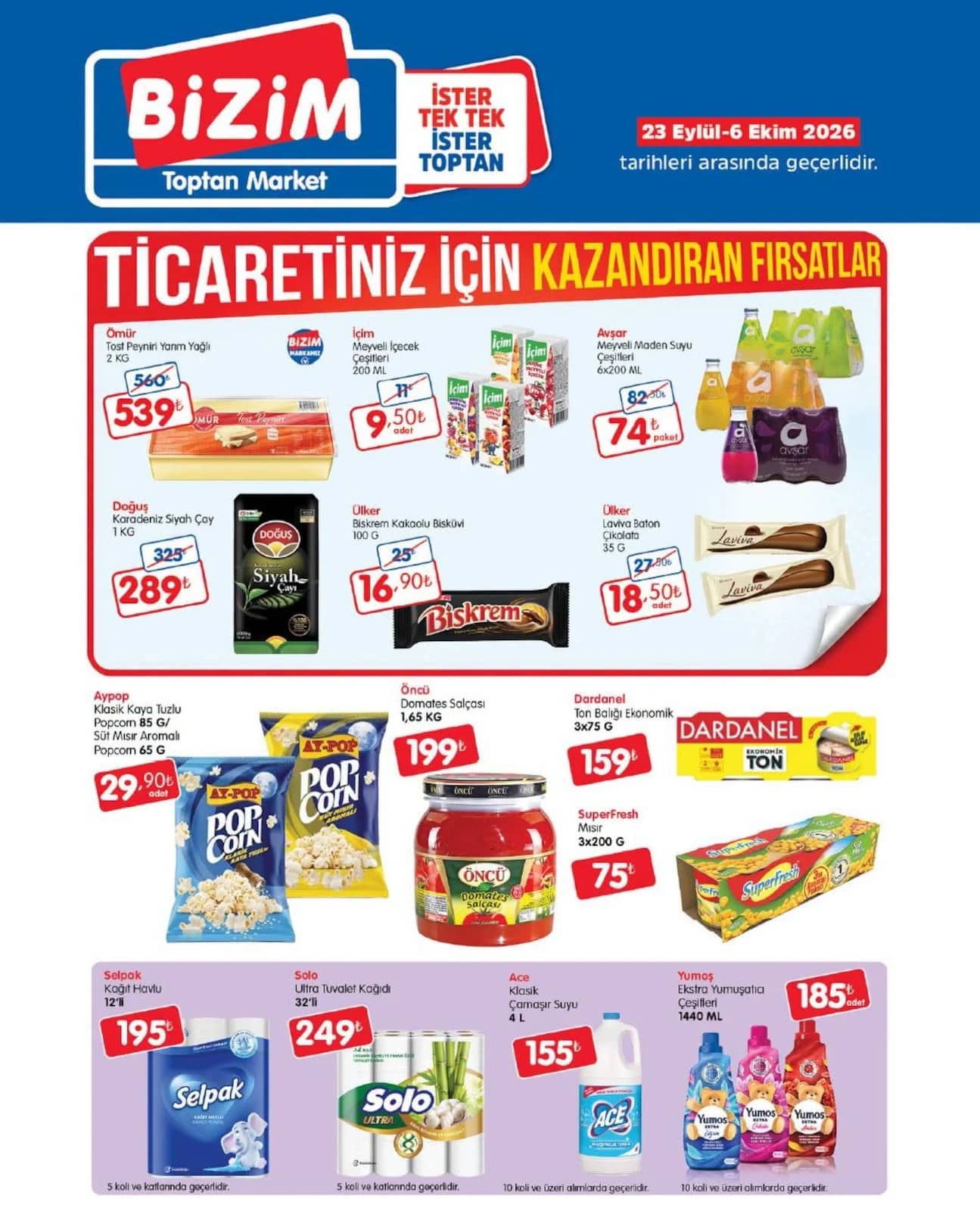Bizim Toptan - İndirimli Ürünler 23 Eylül - 06 Ekim 2026 - Sayfa 1