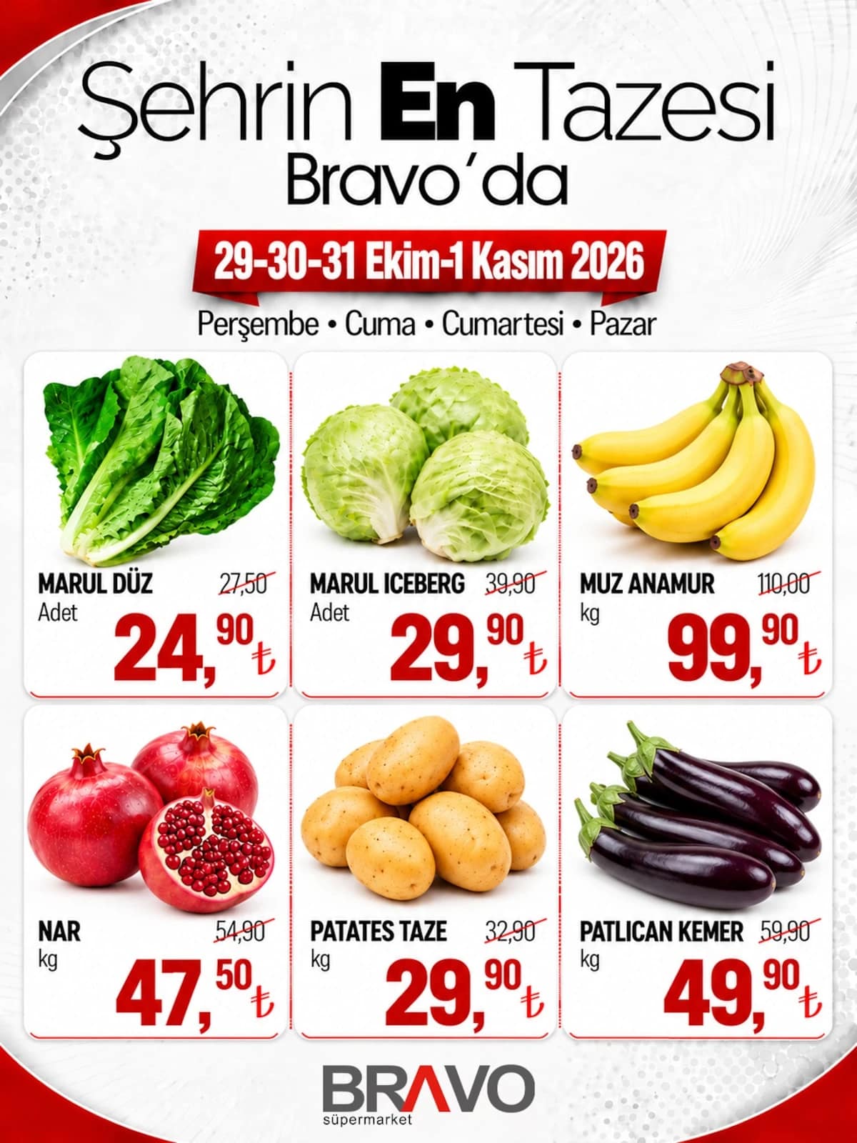 Bravo Market - Manav İndirim Broşürü 29 Ekim - 01 Kasım 2026 - Sayfa 1