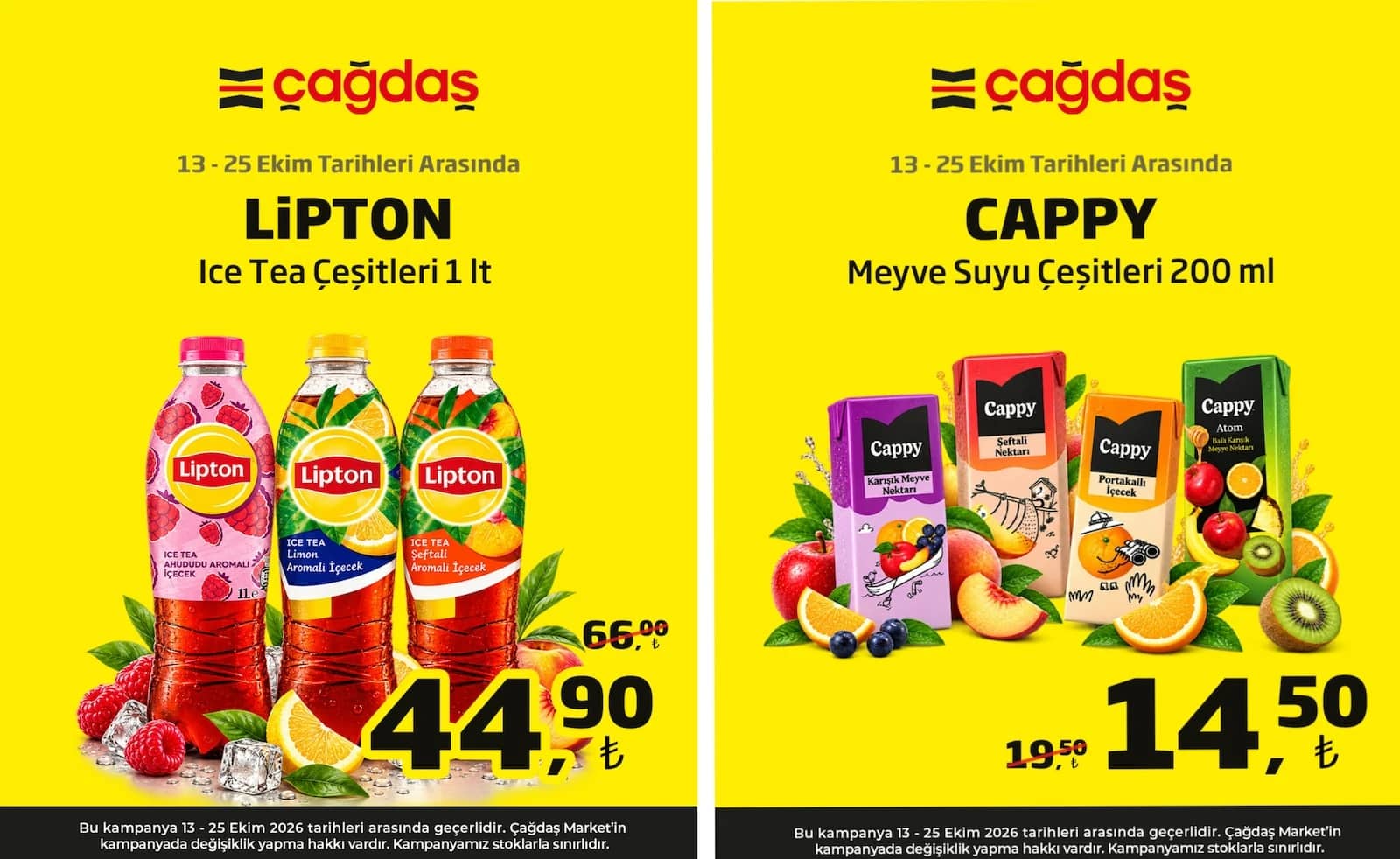 Çağdaş Market - İndirim Broşürü 13 - 25 Ekim 2026 - Sayfa 1