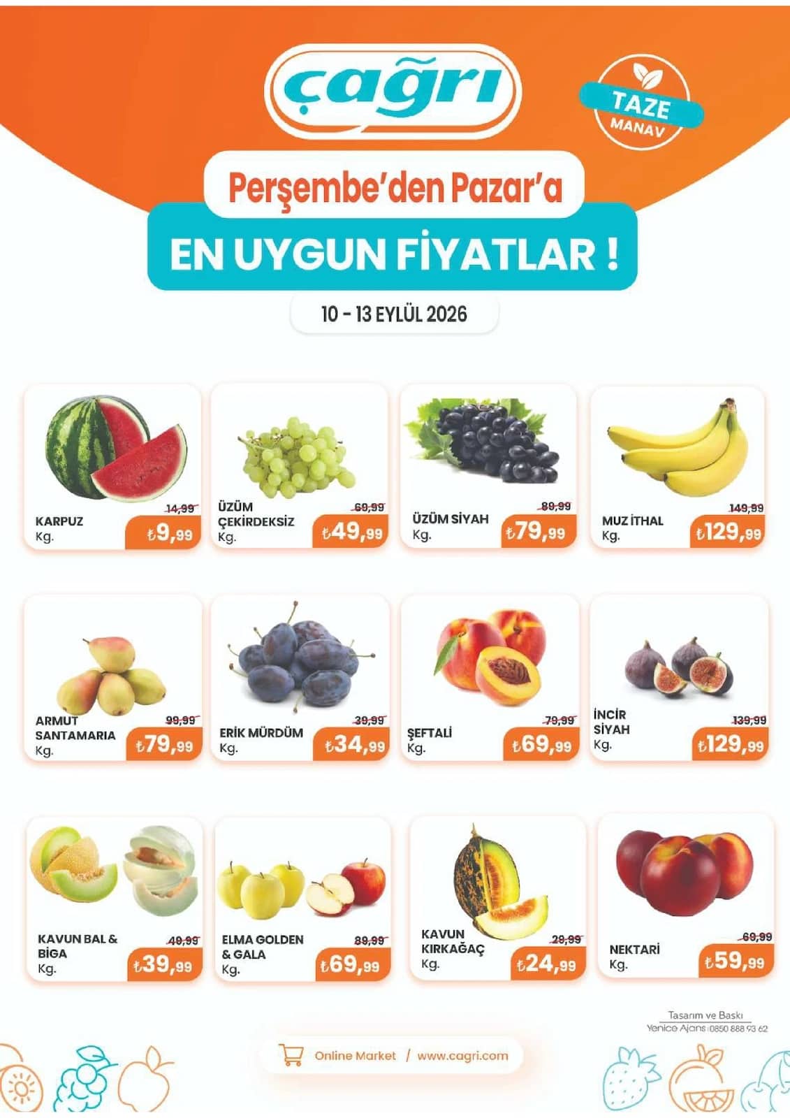 Çağrı Market - Manav İndirim Broşürü 10 - 13 Eylül 2026 - Sayfa 1