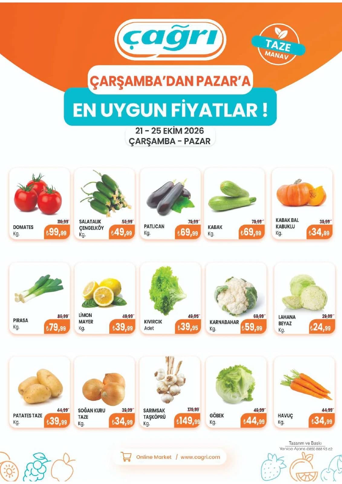 Çağrı Market - Manav İndirim Broşürü 21 - 25 Ekim 2026 - Sayfa 1