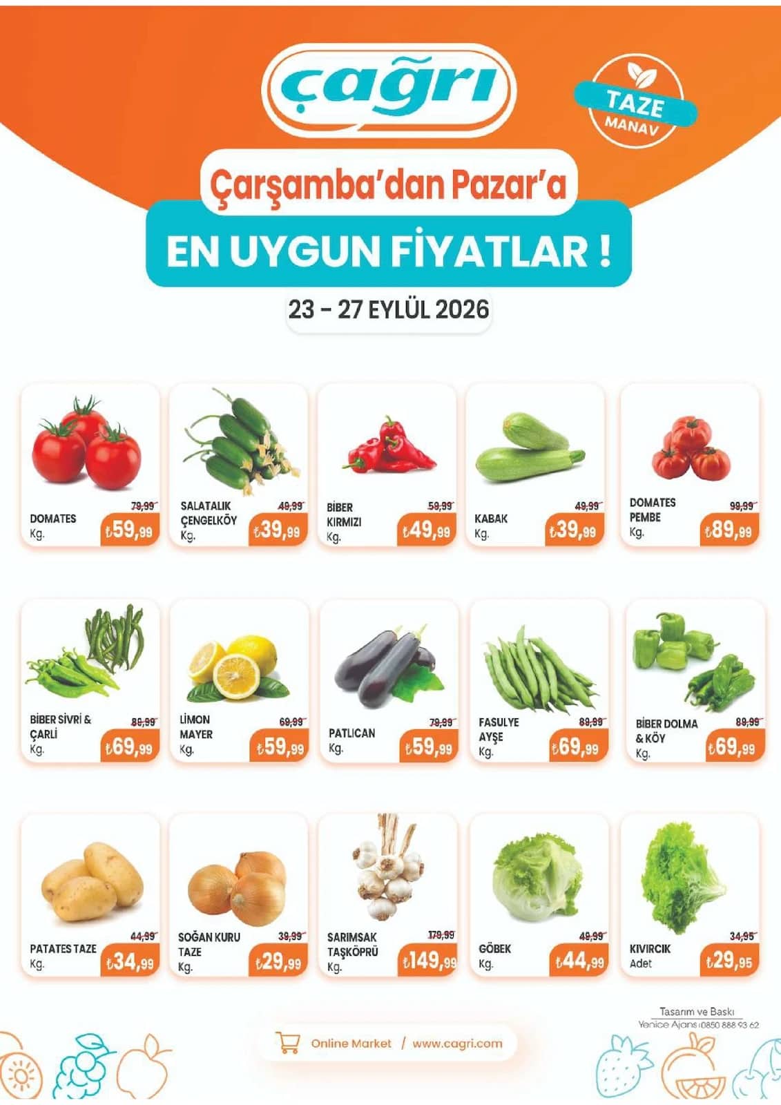 Çağrı Market - Manav İndirim Broşürü 23 - 27 Eylül 2026 - Sayfa 1