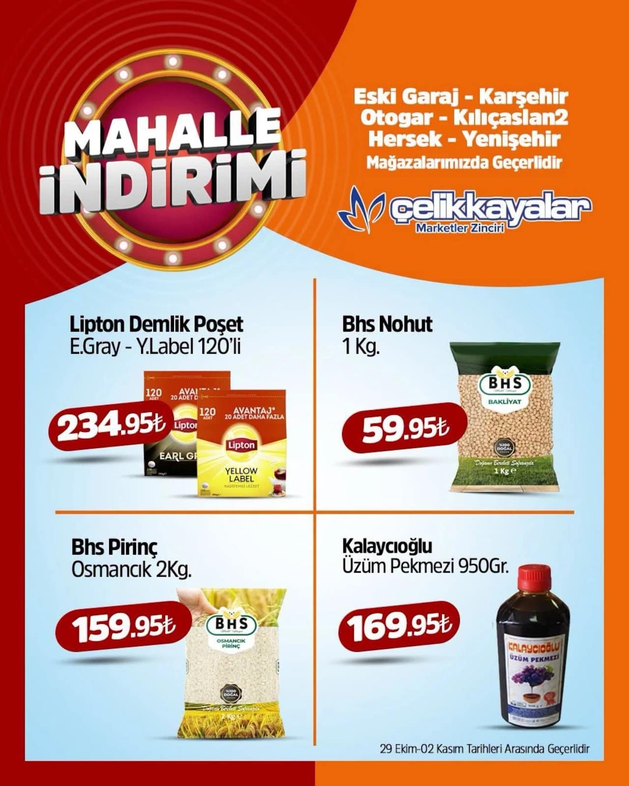 Çelikkayalar - İndirimli Ürünler 29 Ekim - 02 Kasım 2026 - Sayfa 1