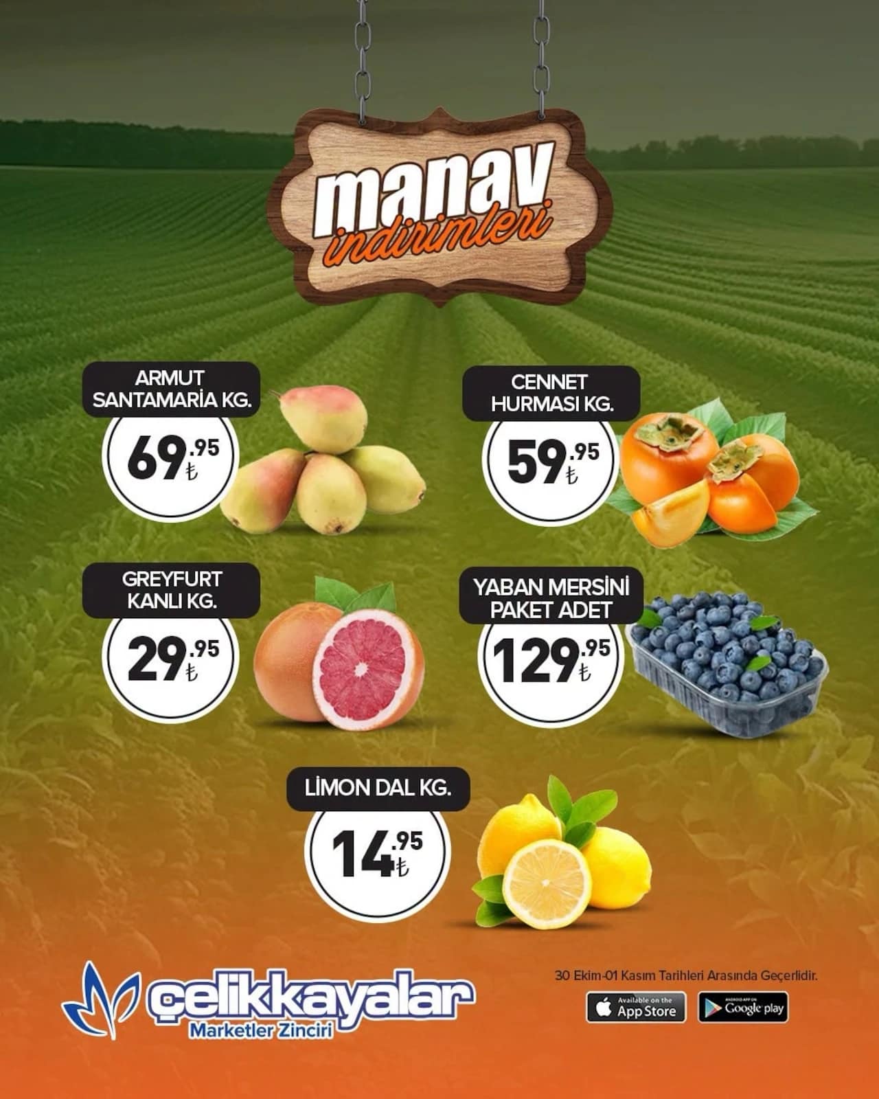 Çelikkayalar - Manav İndirim Broşürü 30 Ekim - 01 Kasım 2026 - Sayfa 1