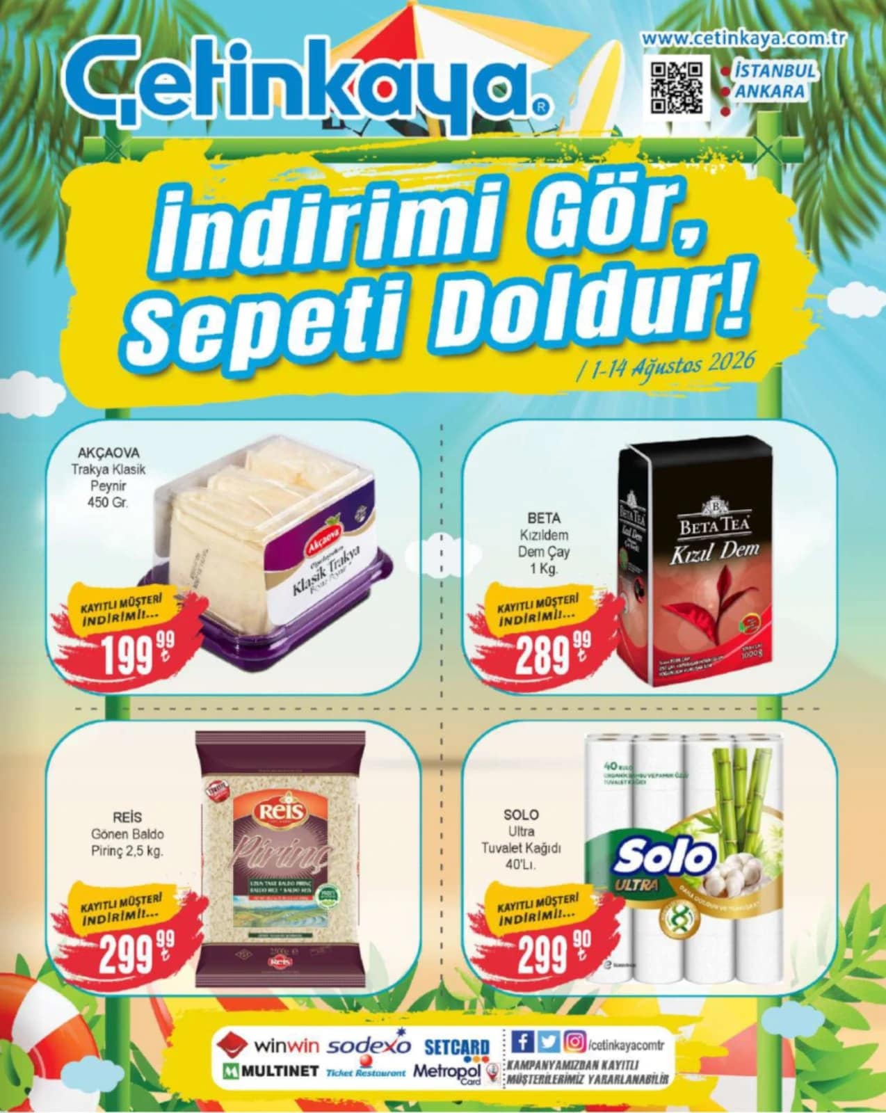Çetinkaya Market - İstanbul-Ankara İndirim Broşürü 01 - 14 Ağustos 2026 - Sayfa 1