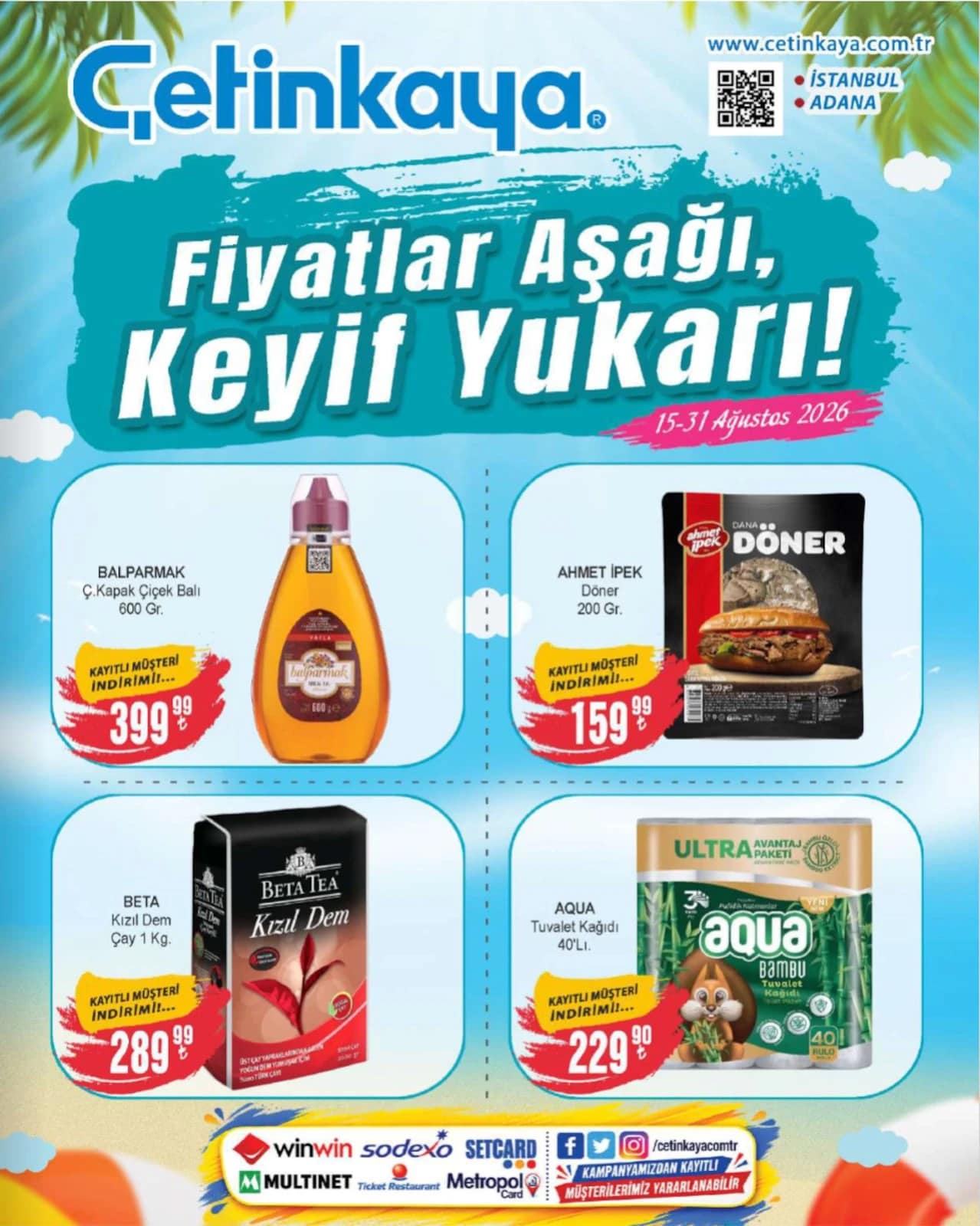 Çetinkaya Market - İstanbul-Ankara İndirim Broşürü 15 - 31 Ağustos 2026 - Sayfa 1