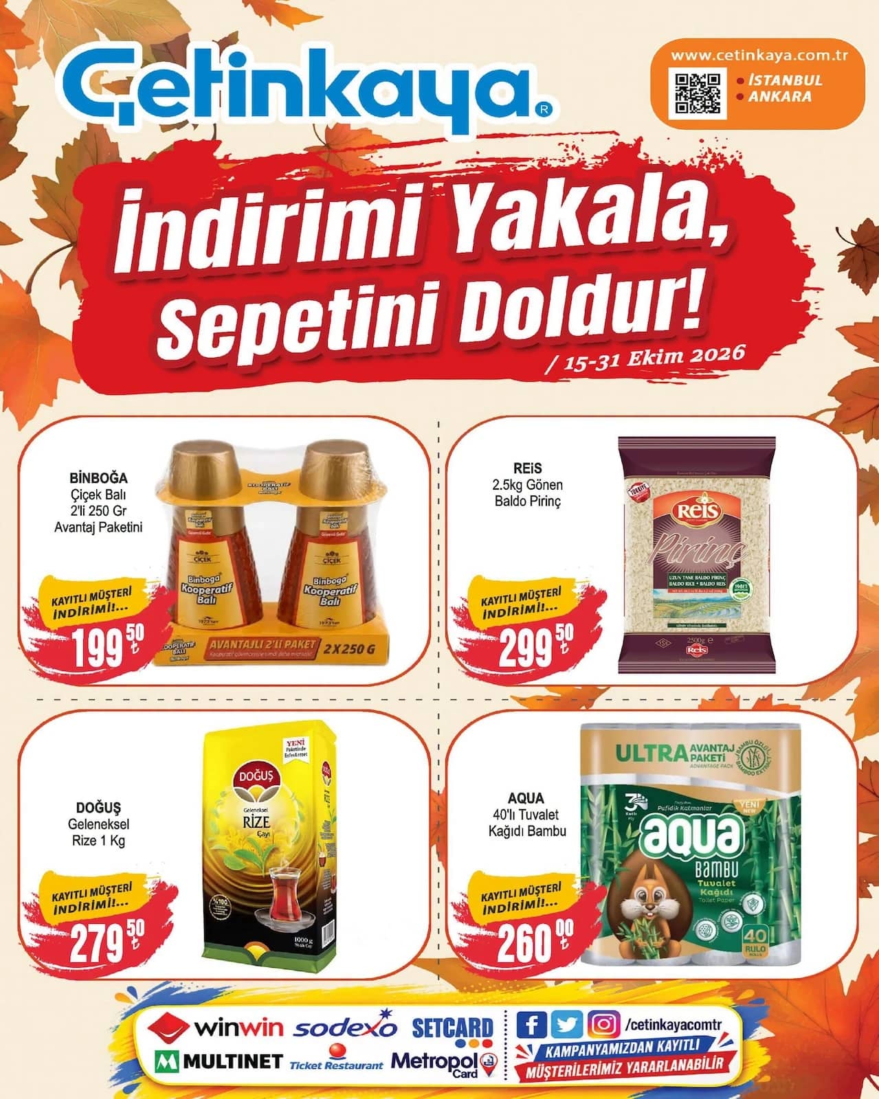 Çetinkaya Market - İstanbul-Ankara İndirim Broşürü 15 - 31 Ekim 2026 - Sayfa 1