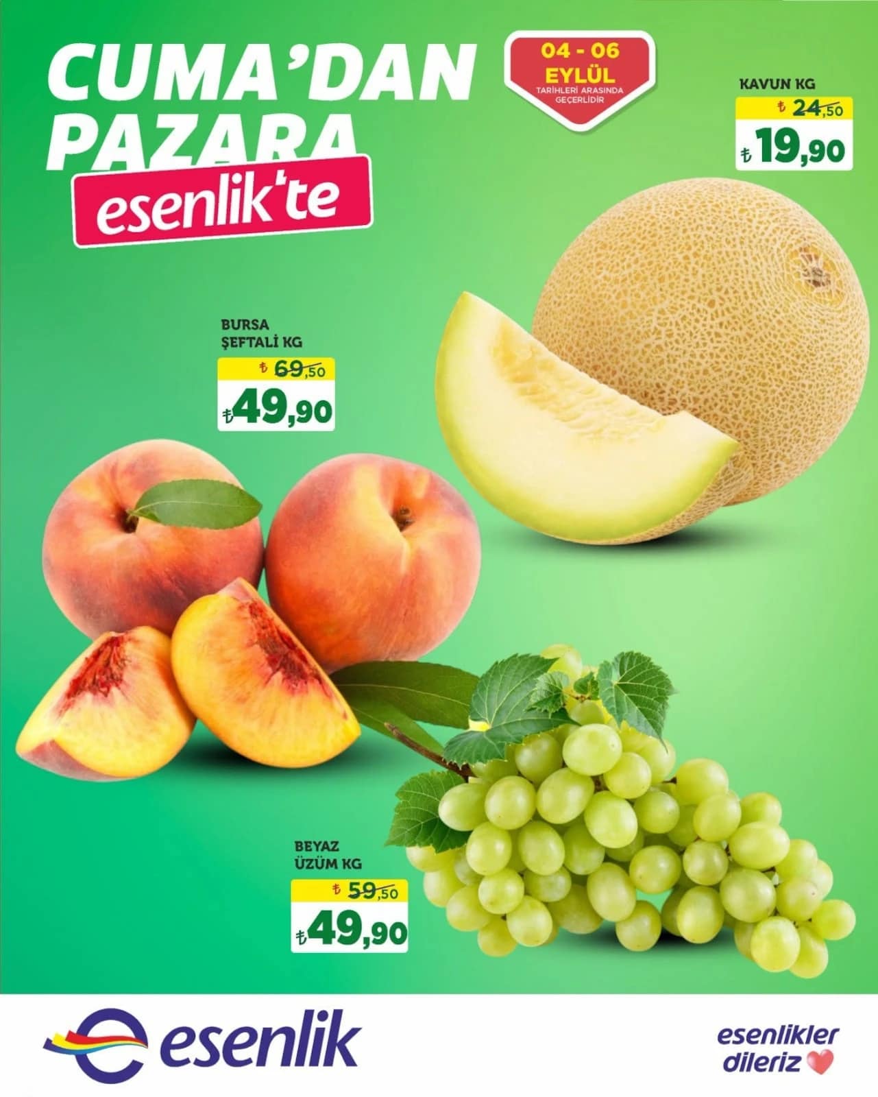 Esenlik Market - Manav İndirim Broşürü 04 - 06 Eylül 2026 - Sayfa 1