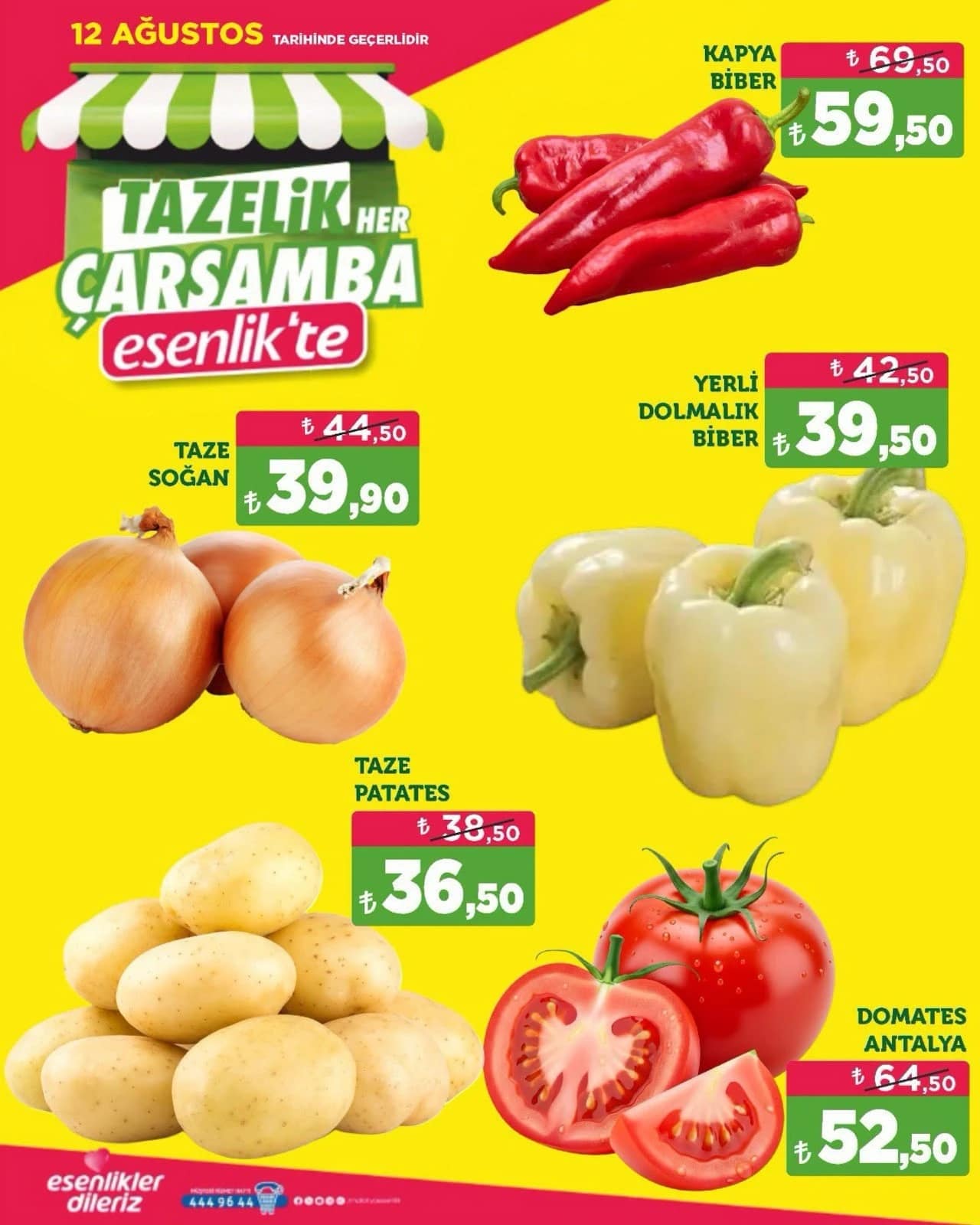 Esenlik Market - Manav İndirim Broşürü 12 - 12 Ağustos 2026 - Sayfa 1