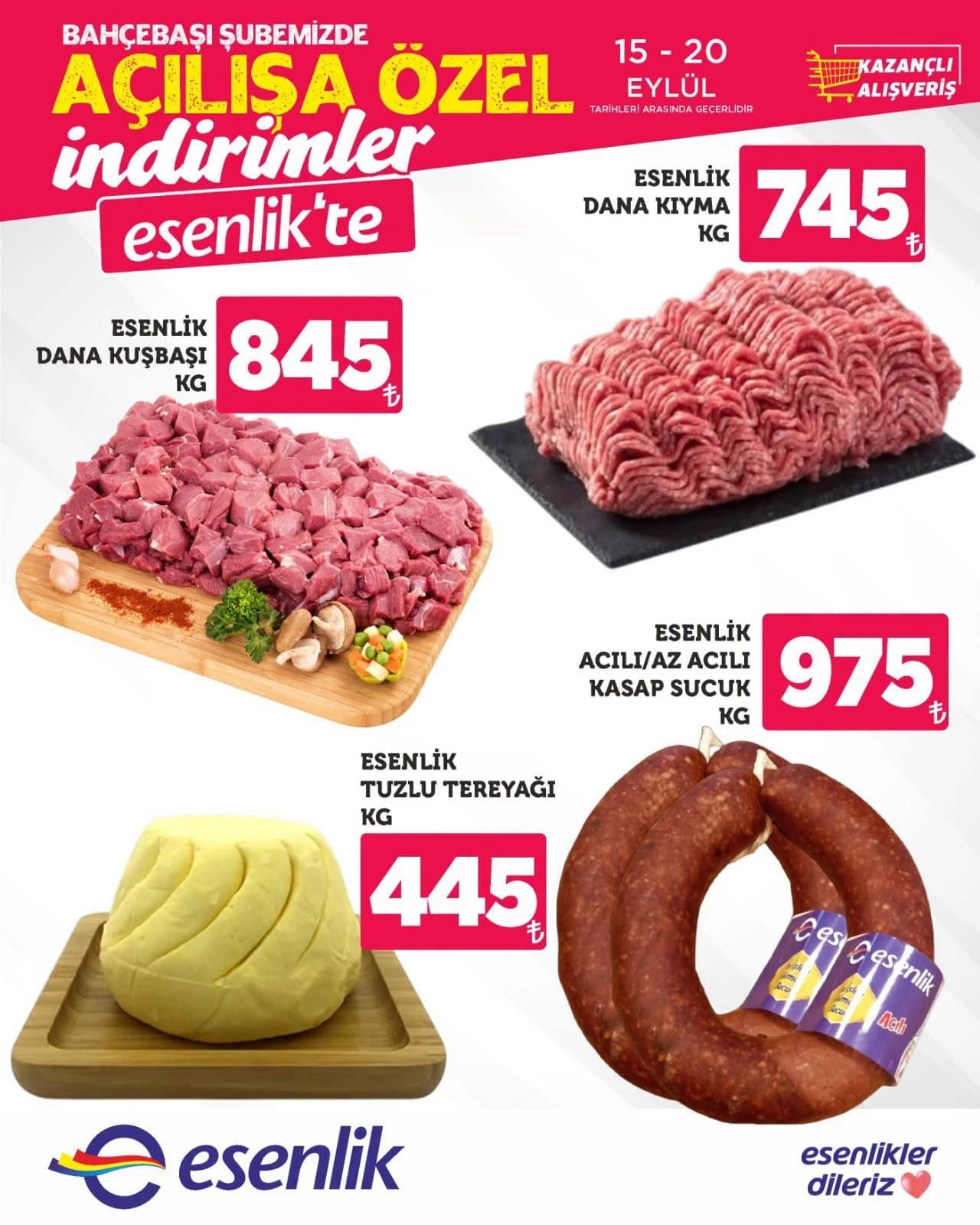 Esenlik Market - Bahçebaşı Şubesi'ne Özel Açılış İndirim Broşürü 15 - 20 Eylül 2026 - Sayfa 1
