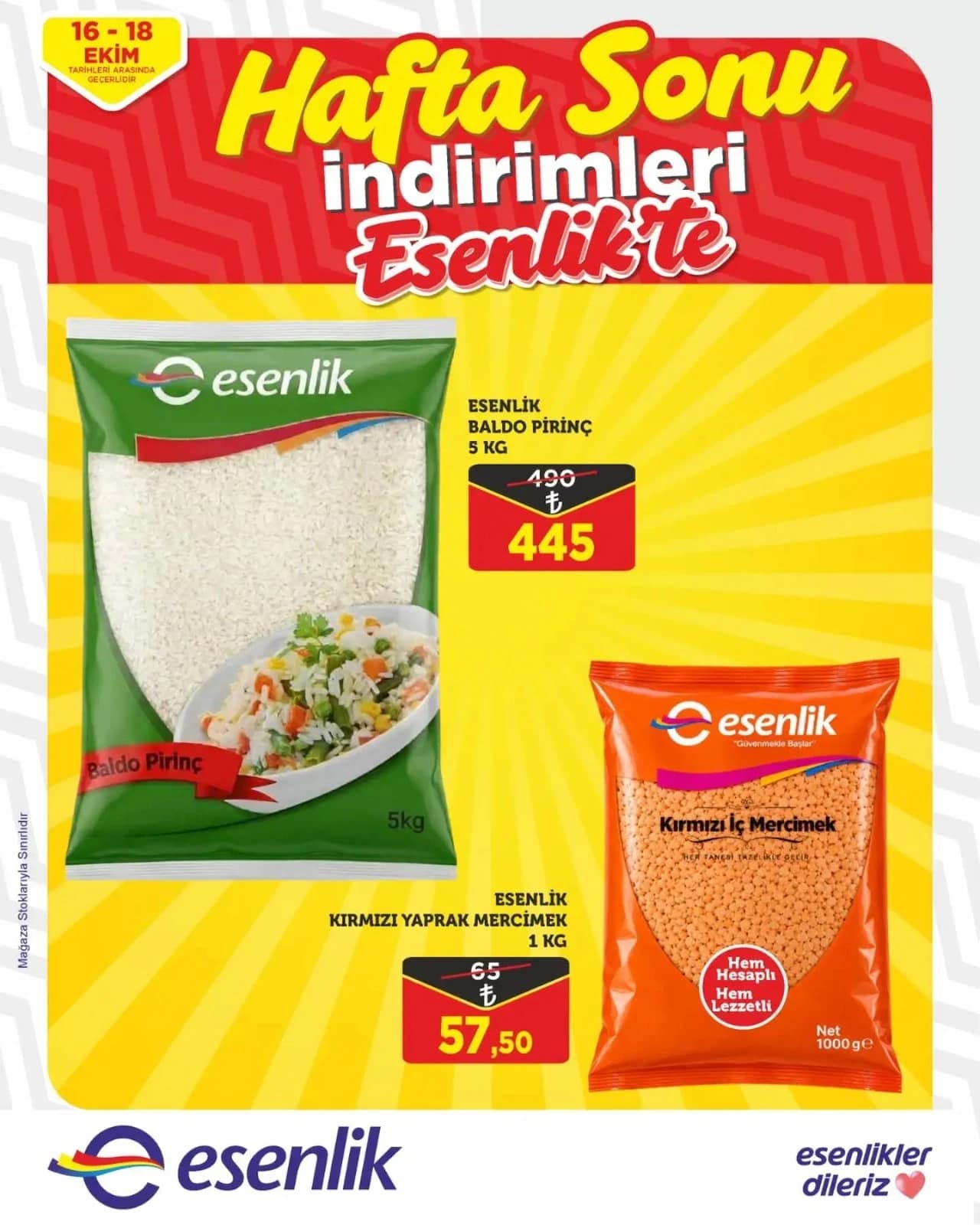 Esenlik Market - Hafta Sonu İndirim Broşürü 16 - 18 Ekim 2026 - Sayfa 1