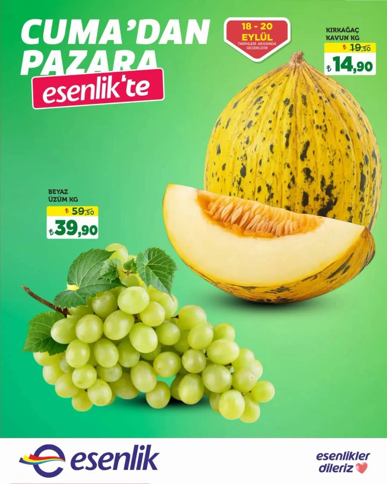 Esenlik Market - Manav İndirim Broşürü 18 - 20 Eylül 2026 - Sayfa 1