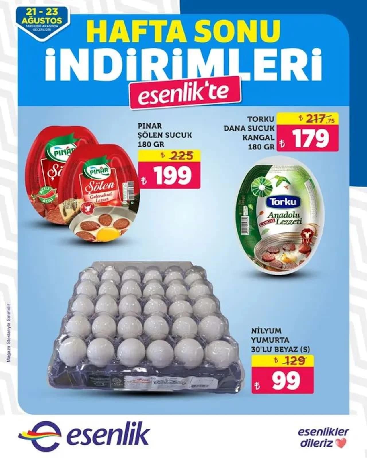 Esenlik Market - Hafta Sonu İndirim Broşürü 21 - 23 Ağustos 2026 - Sayfa 1