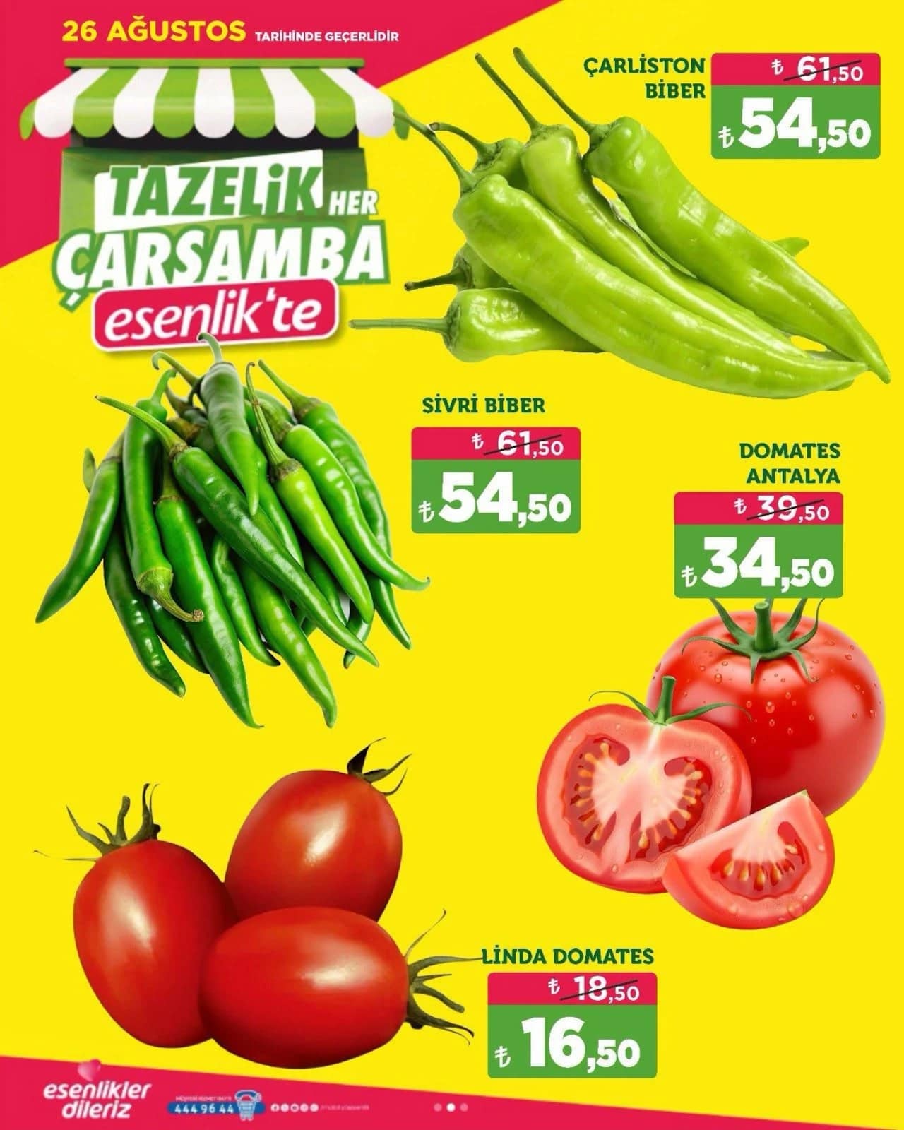 Esenlik Market - Manav İndirim Broşürü 26 - 26 Ağustos 2026 - Sayfa 1