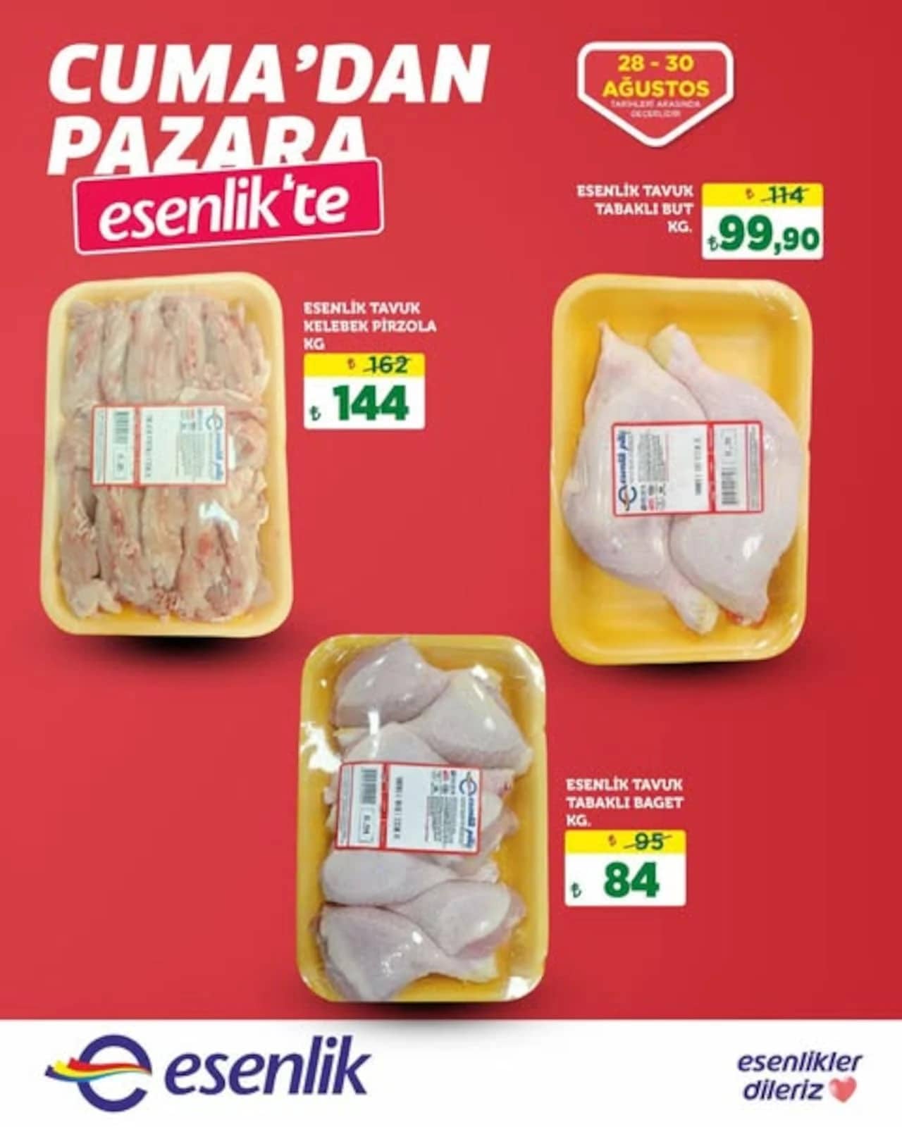 Esenlik Market - İndirim Broşürü 28 - 30 Ağustos 2026