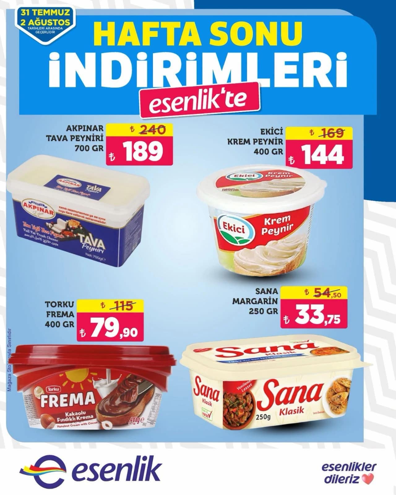 Esenlik Market - Hafta Sonu İndirim Broşürü 31 Temmuz - 02 Ağustos 2026 - Sayfa 1