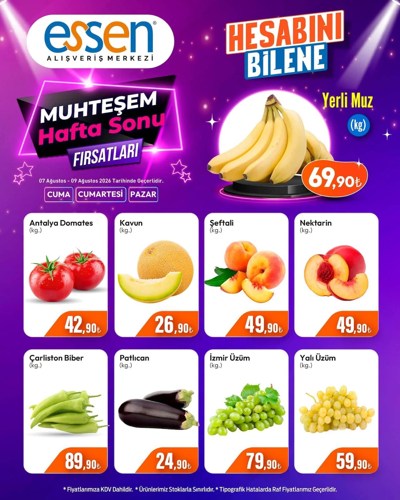 Essen - Hafta Sonu İndirim Broşürü 07 - 09 Ağustos 2026 - Sayfa 1