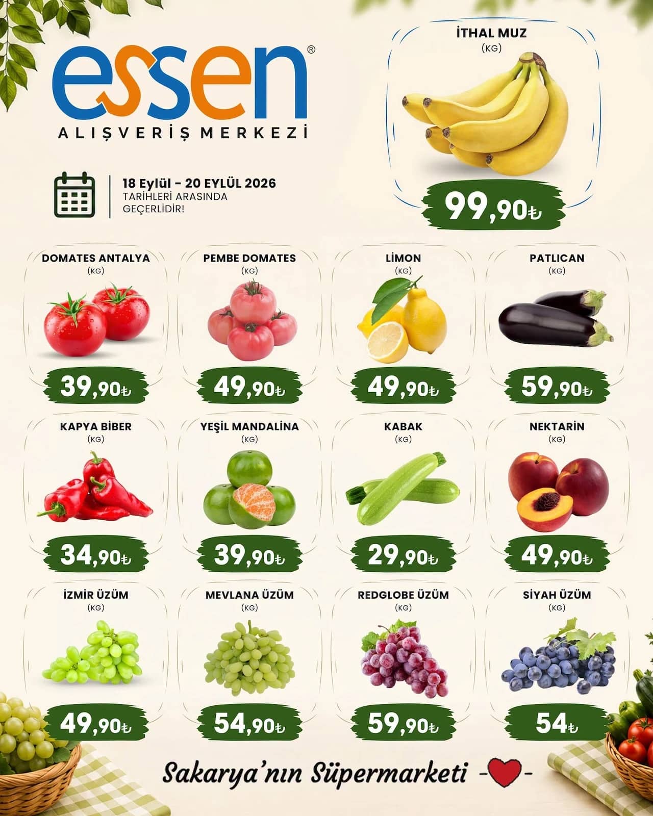 Essen - Manav İndirimleri 18 - 20 Eylül 2026 - Sayfa 1