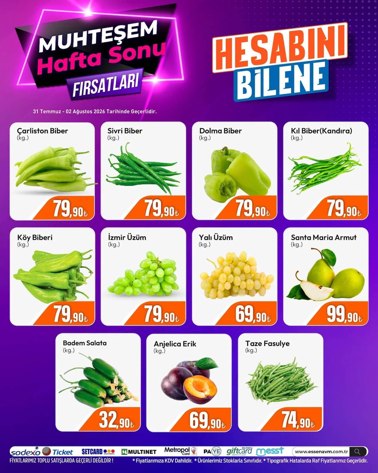Essen - Hafta Sonu İndirim Broşürü 31 Temmuz - 02 Ağustos 2026 - Sayfa 1