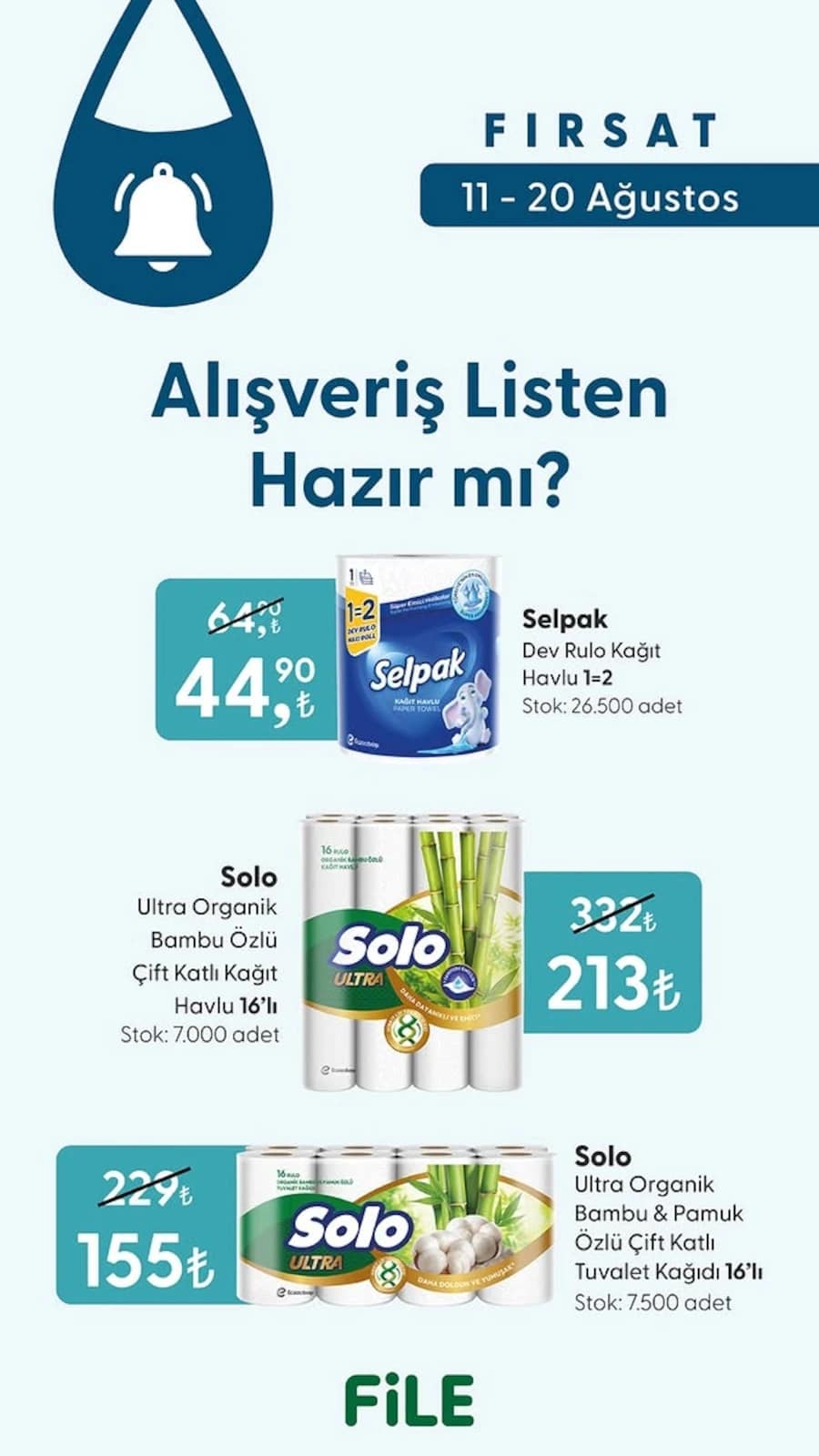 File Market - İndirim Broşürü 11 - 20 Ağustos 2026 - Sayfa 1