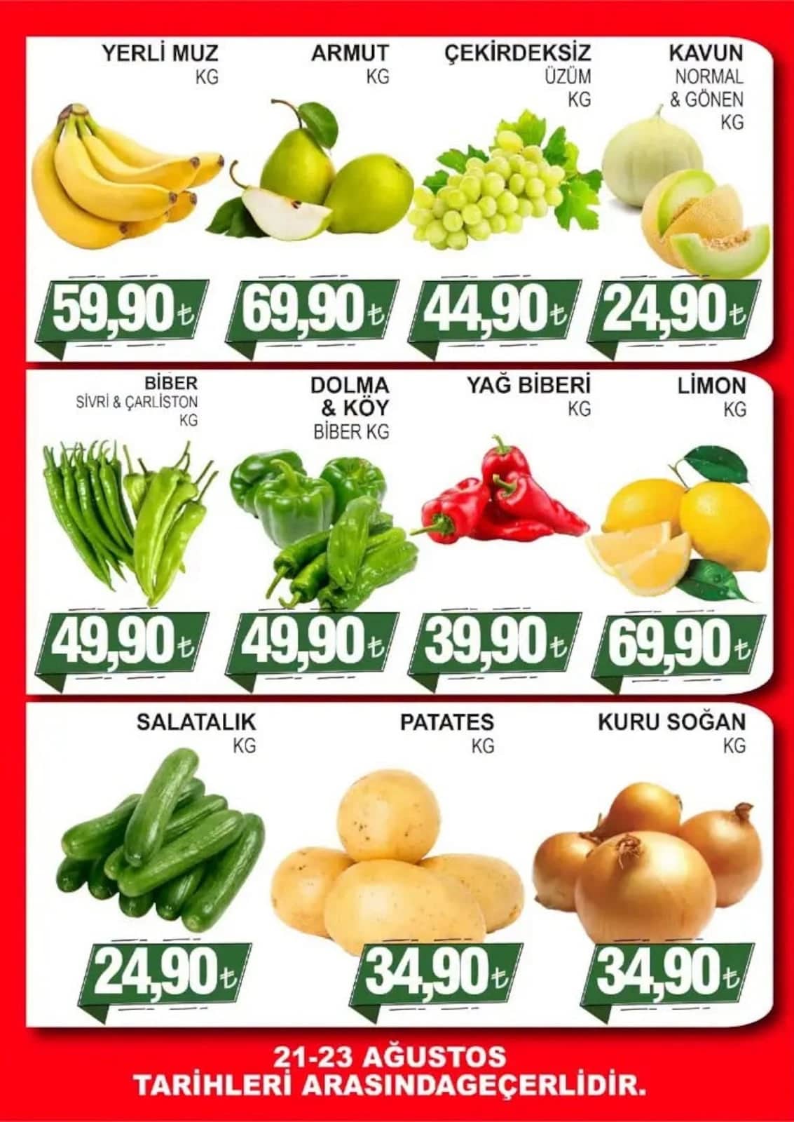 Furpa Market - Manav İndirim Broşürü 21 - 23 Ağustos 2026