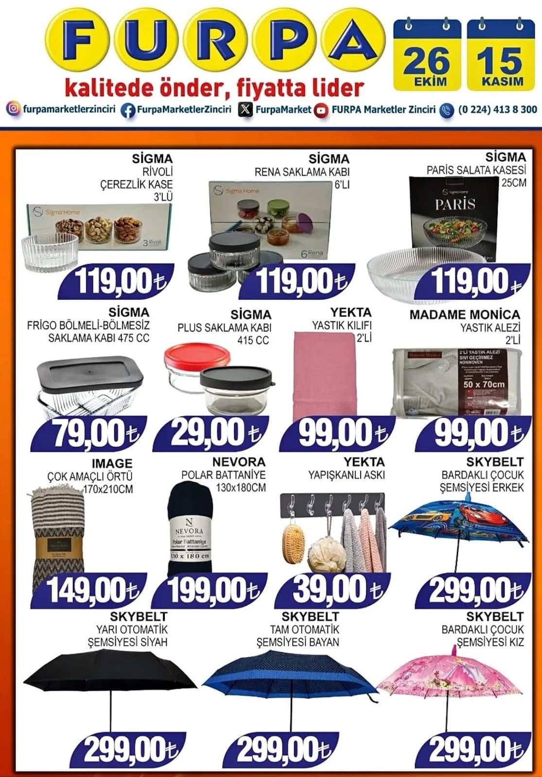 Furpa Market - İndirimli Ürünler 26 Ekim - 15 Kasım 2026 - Sayfa 1