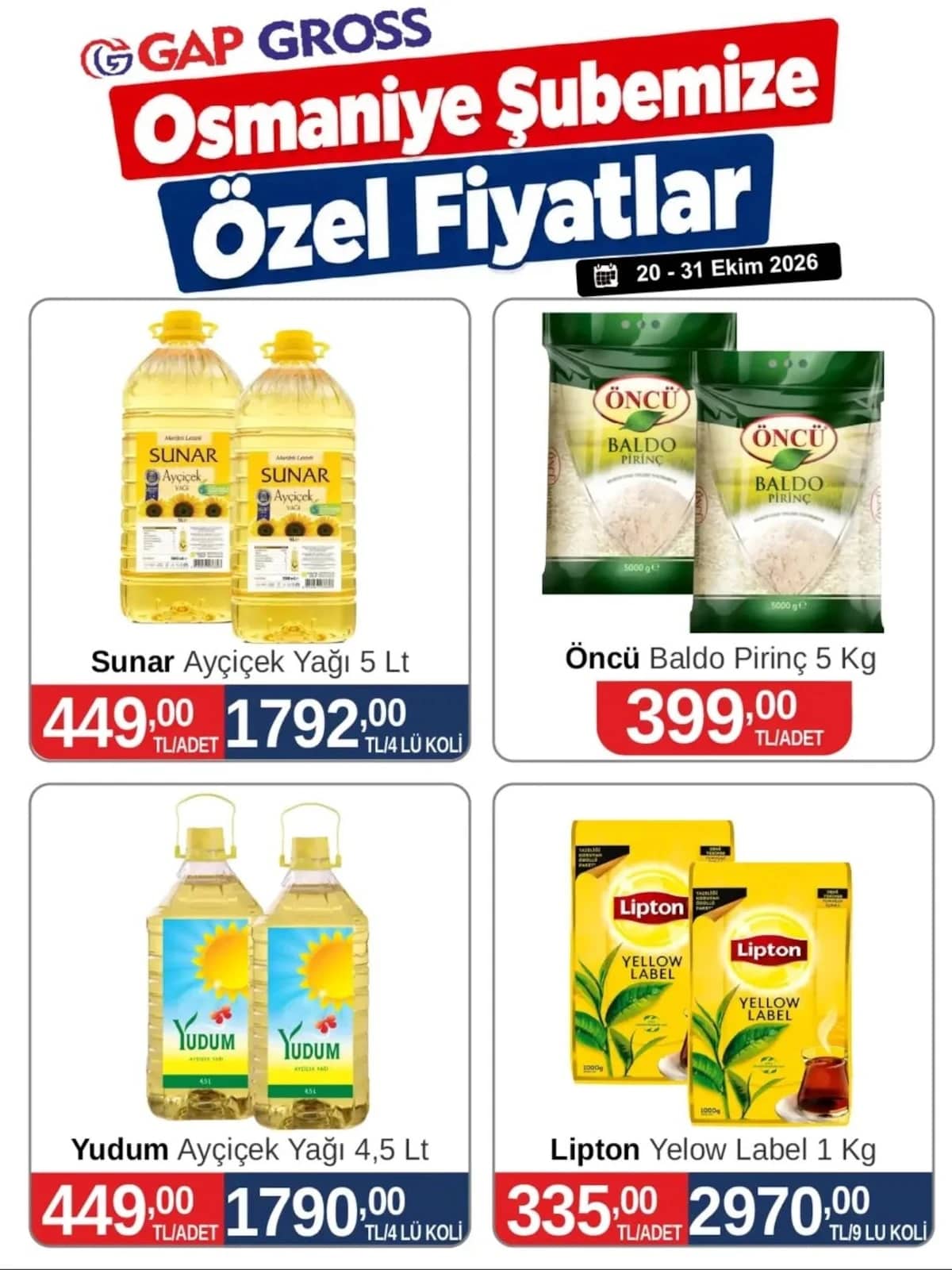 Gap Gross - Osmaniye Şubesine Özel İndirim Broşürü 20 - 31 Ekim 2026 - Sayfa 1