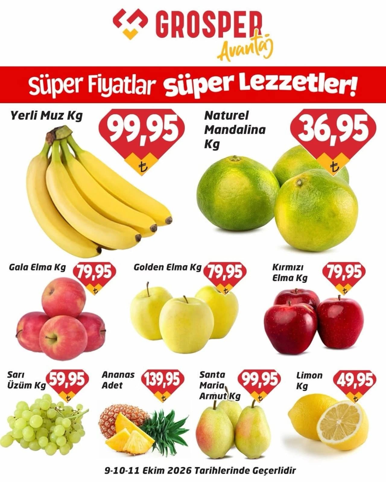 Grosper - Manav İndirim Broşürü 09 - 11 Ekim 2026 - Sayfa 1