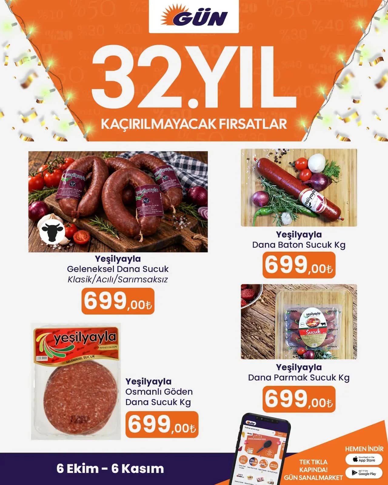 Gün Süpermarket - İndirim Broşürü 06 Ekim - 06 Kasım 2026