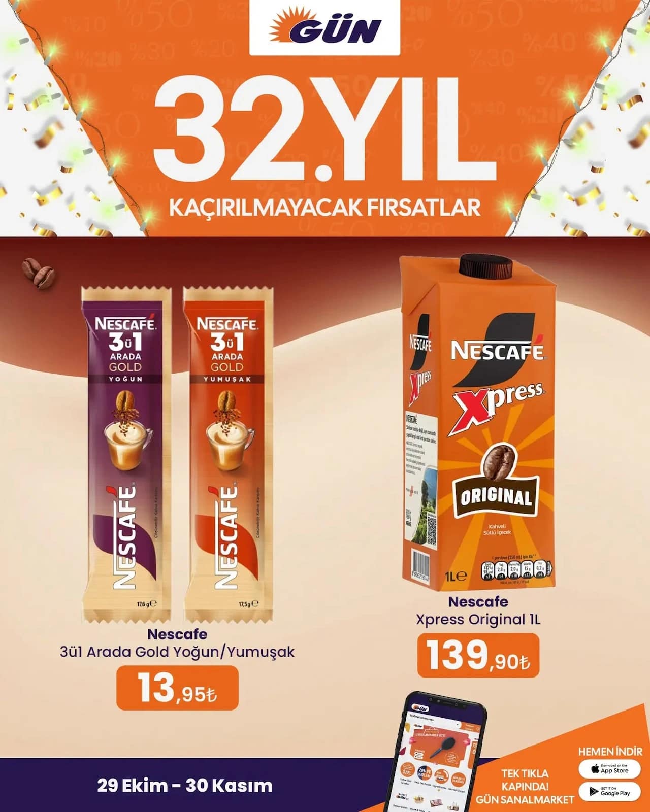 Gün Süpermarket - İndirim Broşürü 29 Ekim - 30 Kasım 2026 - Sayfa 1