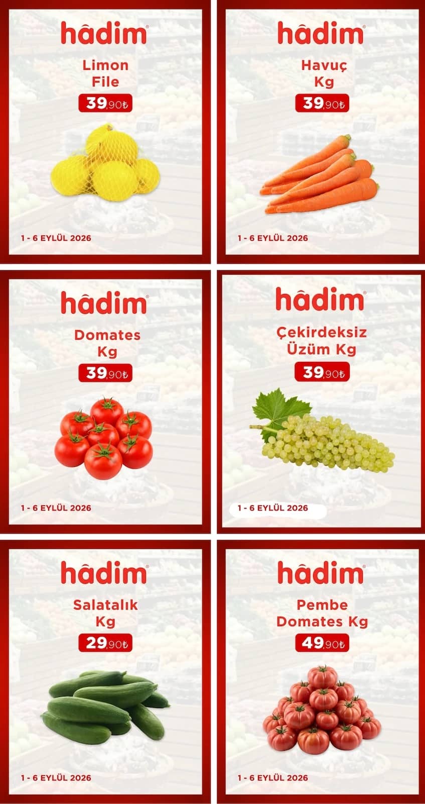 Hadim AVM - Manav İndirimleri 01 - 06 Eylül 2026 - Sayfa 1