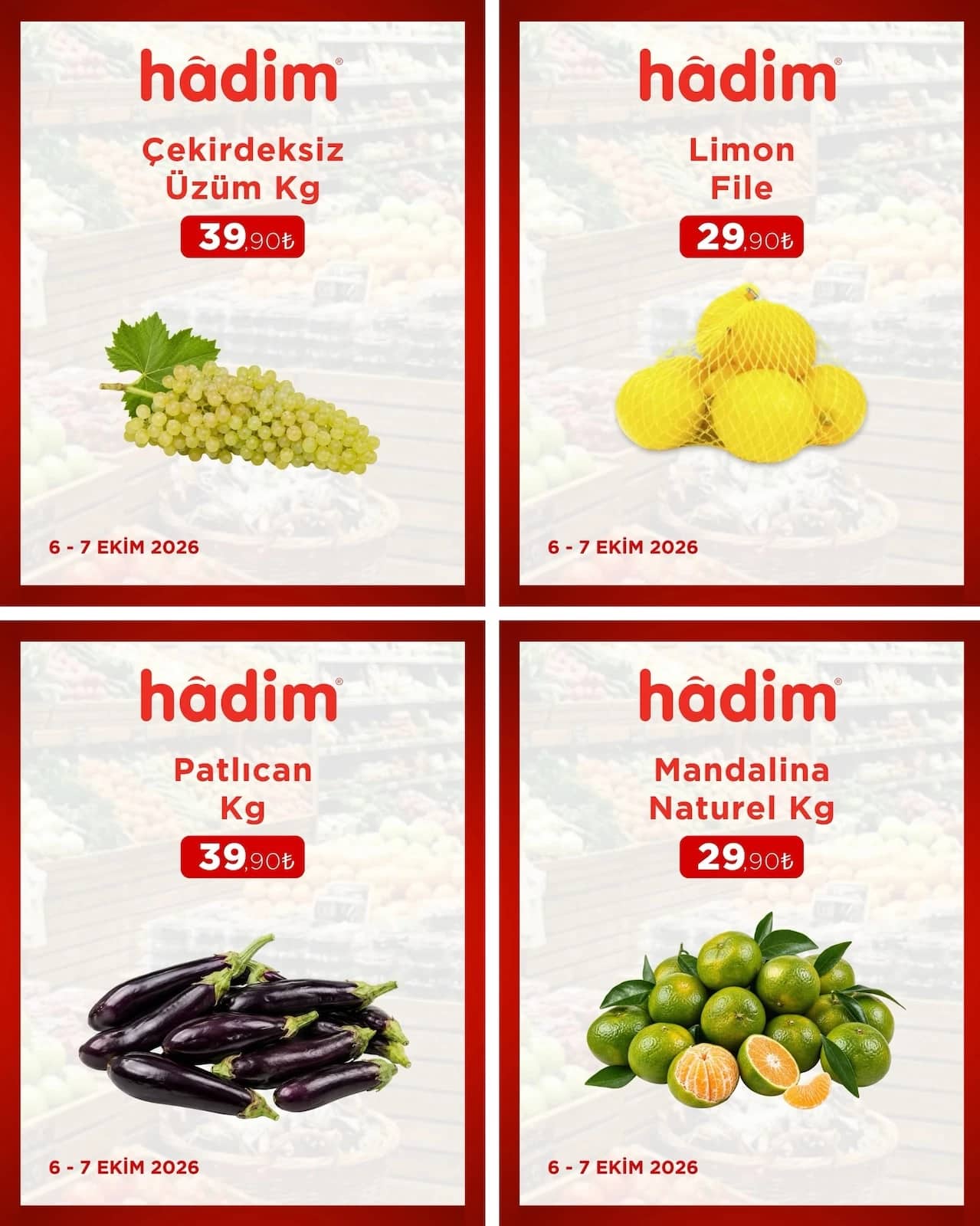 Hadim AVM - Manav İndirimleri 06 - 07 Ekim 2026 - Sayfa 1