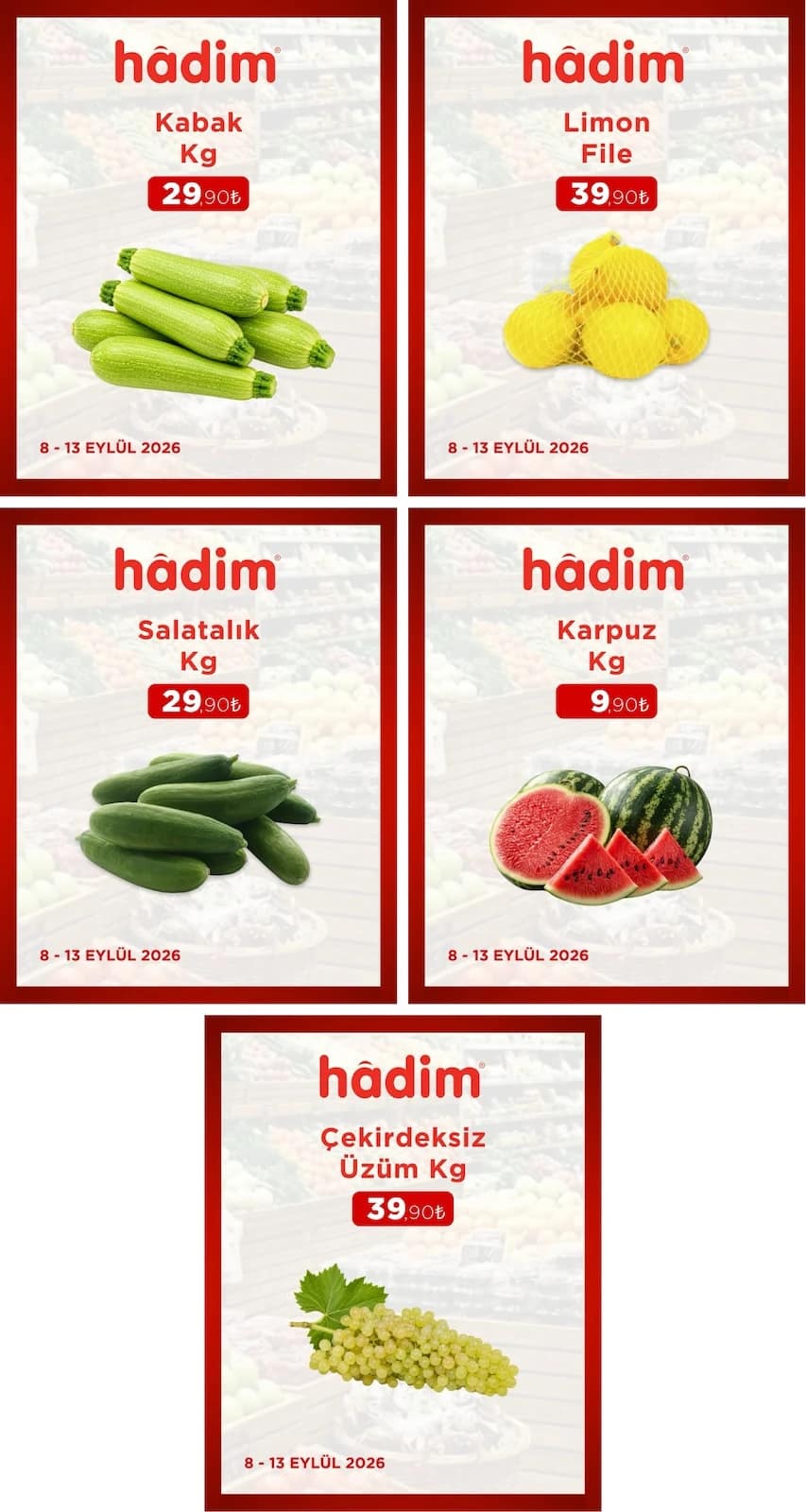 Hadim AVM - Manav İndirimleri 08 - 13 Eylül 2026 - Sayfa 1