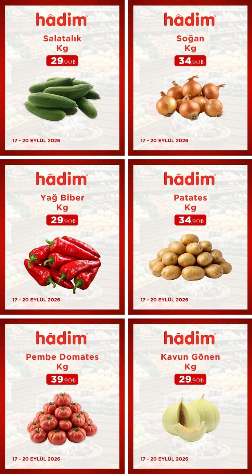 Hadim AVM - Manav İndirimleri 17 - 20 Eylül 2026 - Sayfa 1